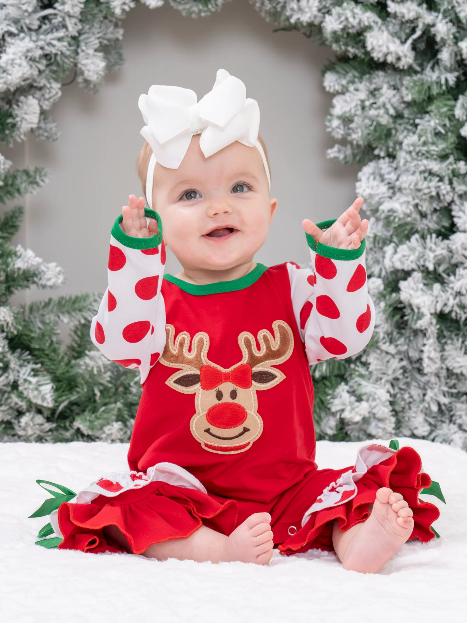 Christmas Reindeer Romper Pajamas - Girls - Image 6