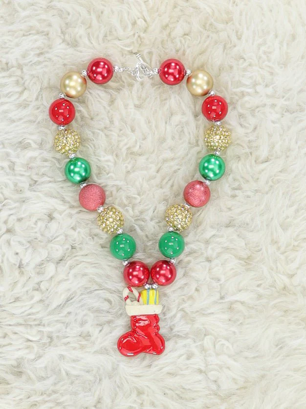 Christmas Stocking Bubblegum Necklace