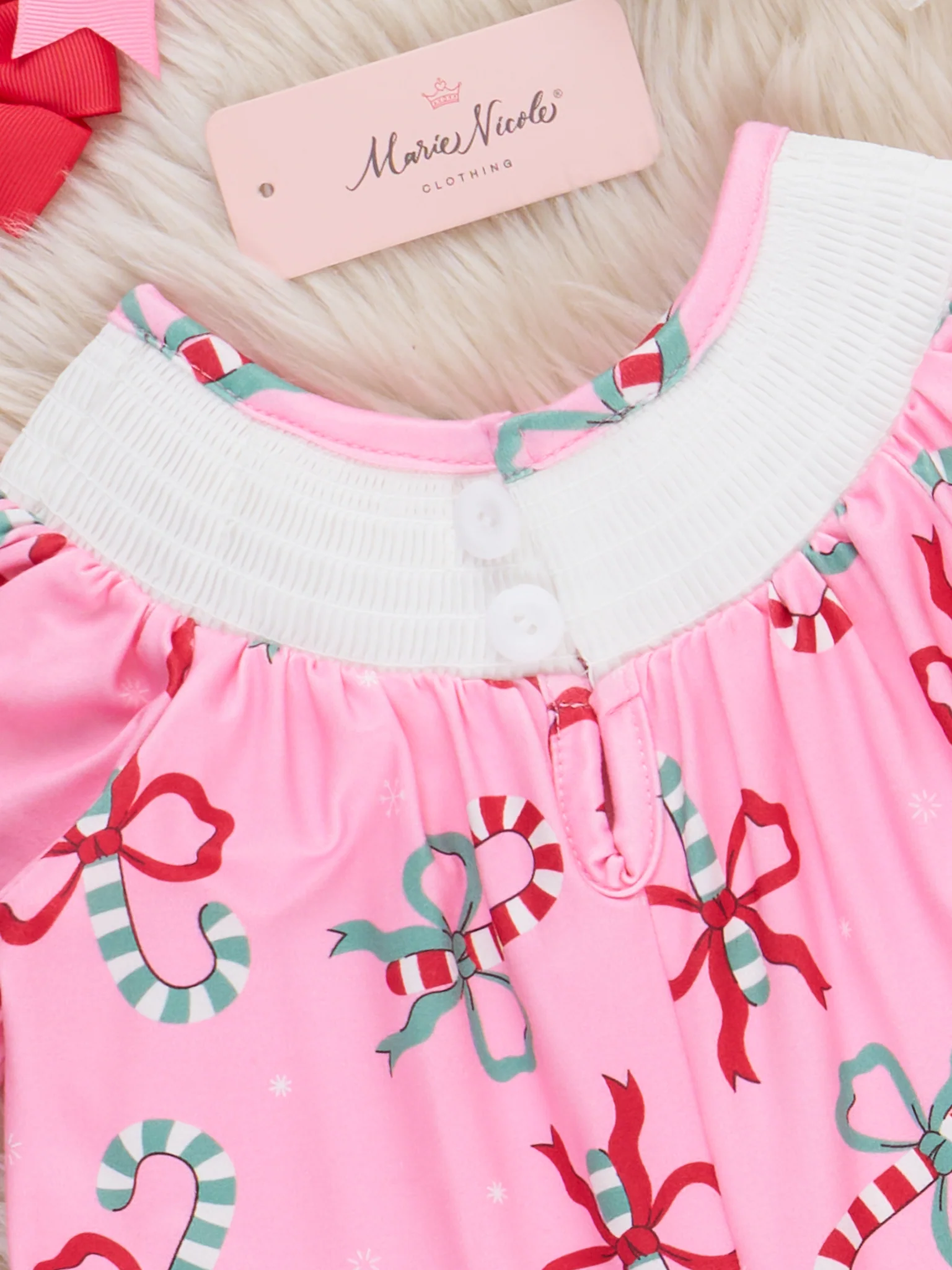 Christmas Sweet Tooth Smocked Romper - Image 3