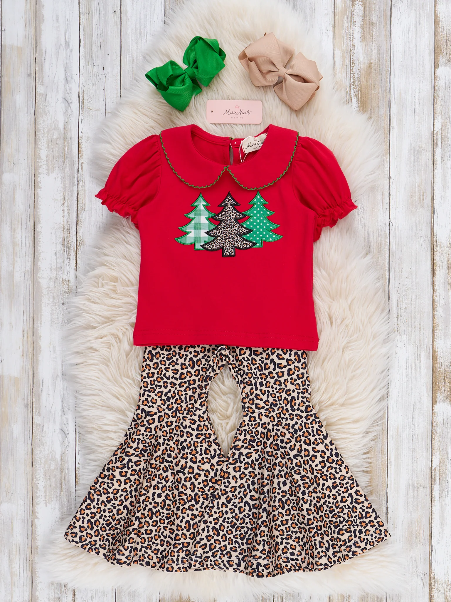 Christmas Tree Dreams Embroidered Bell Bottom Outfit - Image 2