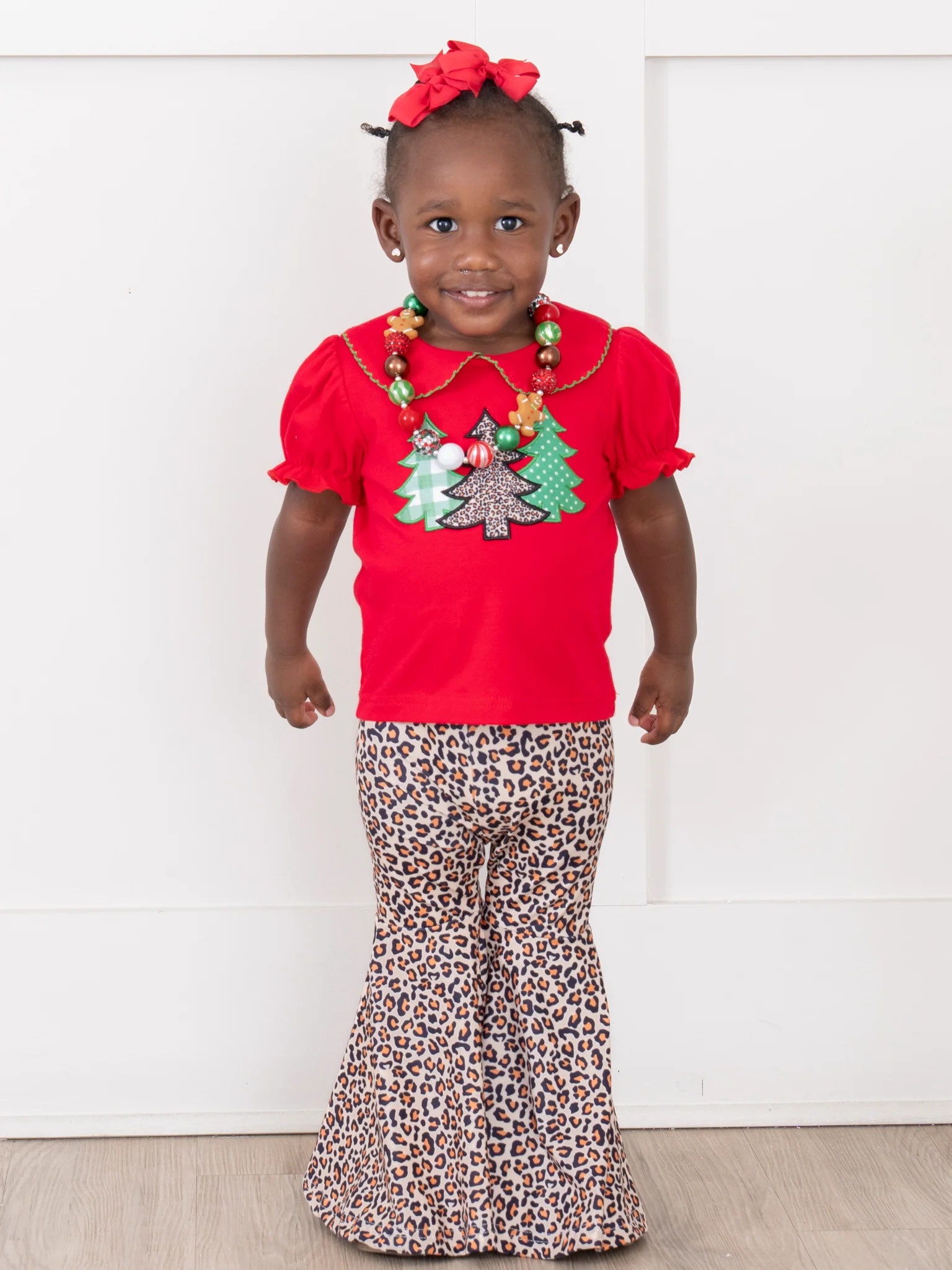 Christmas Tree Dreams Embroidered Bell Bottom Outfit - Image 6