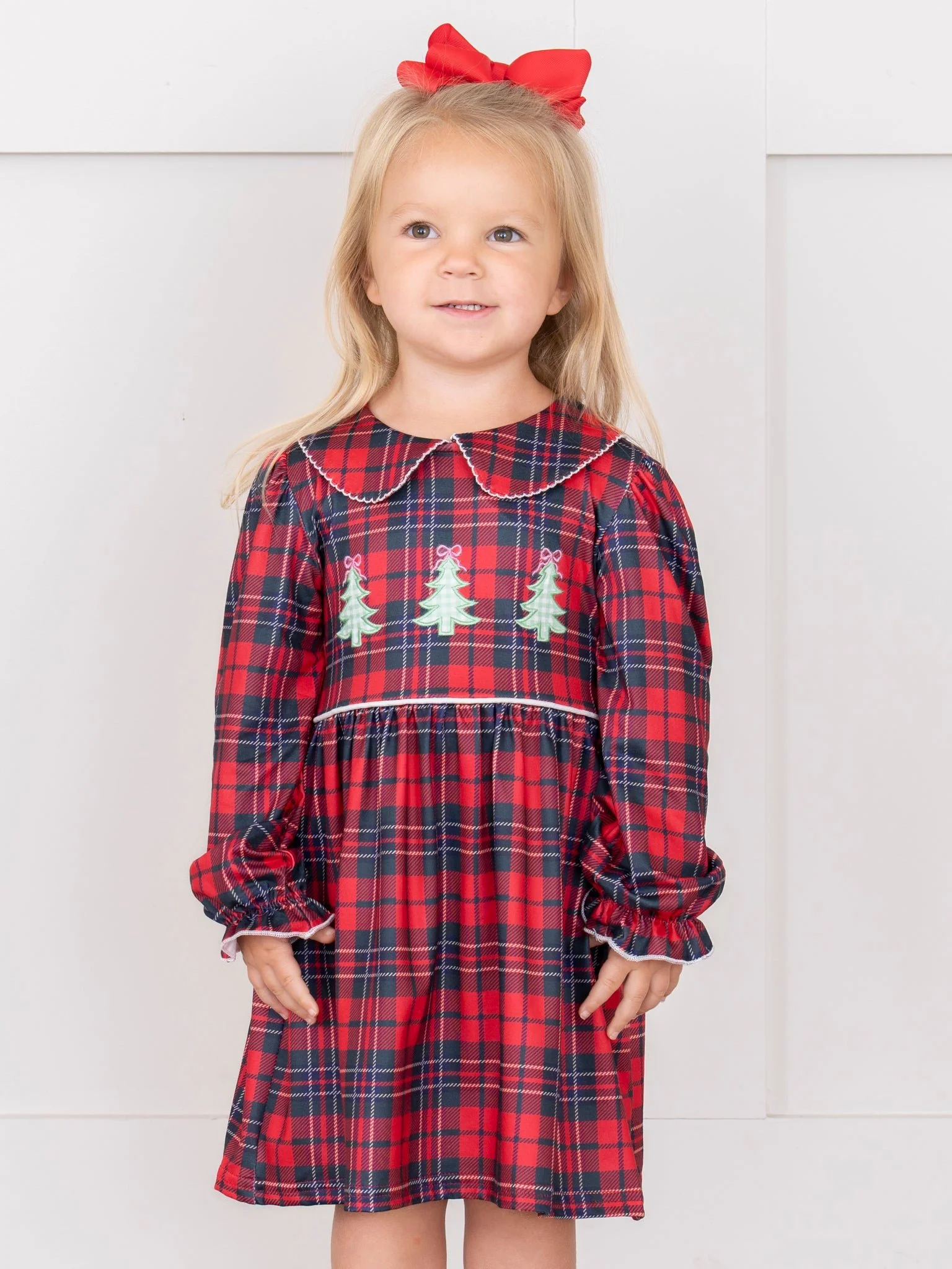 Christmas Tree Lumberjack Embroidered Dress - Image 5