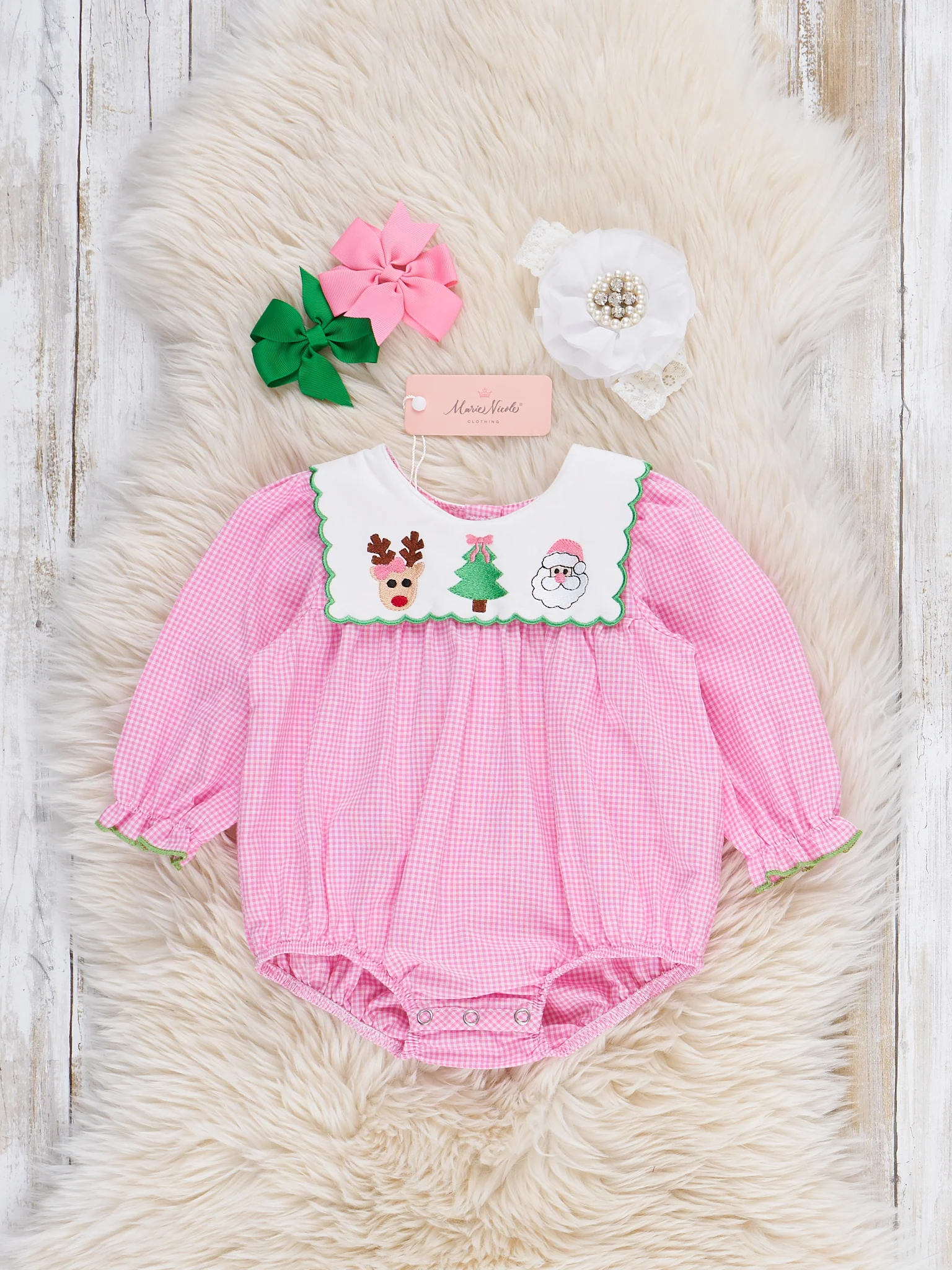Christmas Trio Cotton Bubble Romper