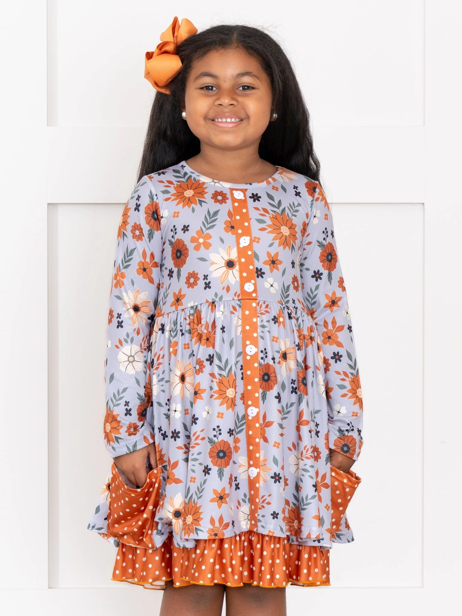 Chrysanthemum Fields Ruffle Dress