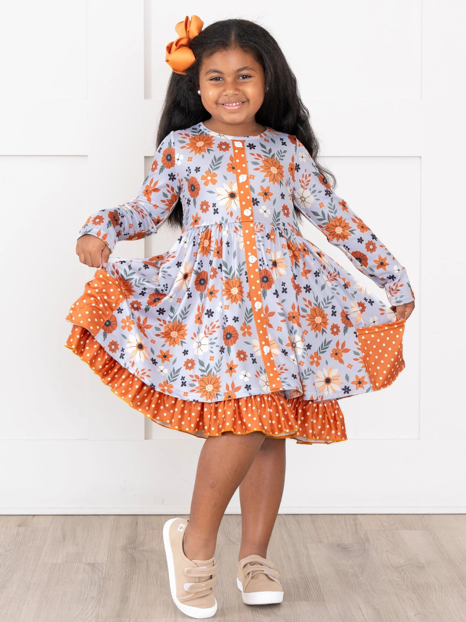 Chrysanthemum Fields Ruffle Dress - Image 3
