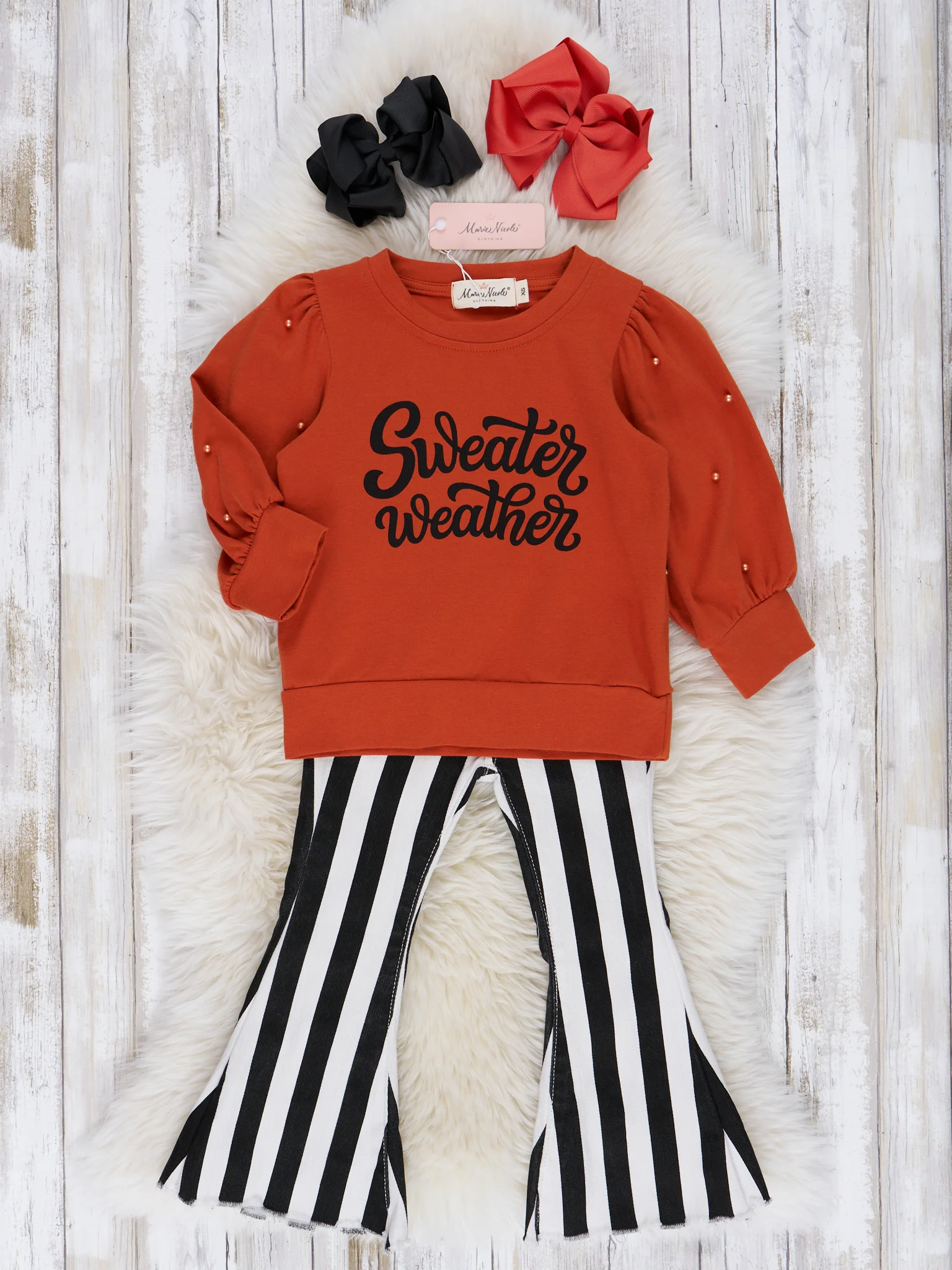 Cinammon "Sweater Weather" Bell Bottoms Outfit