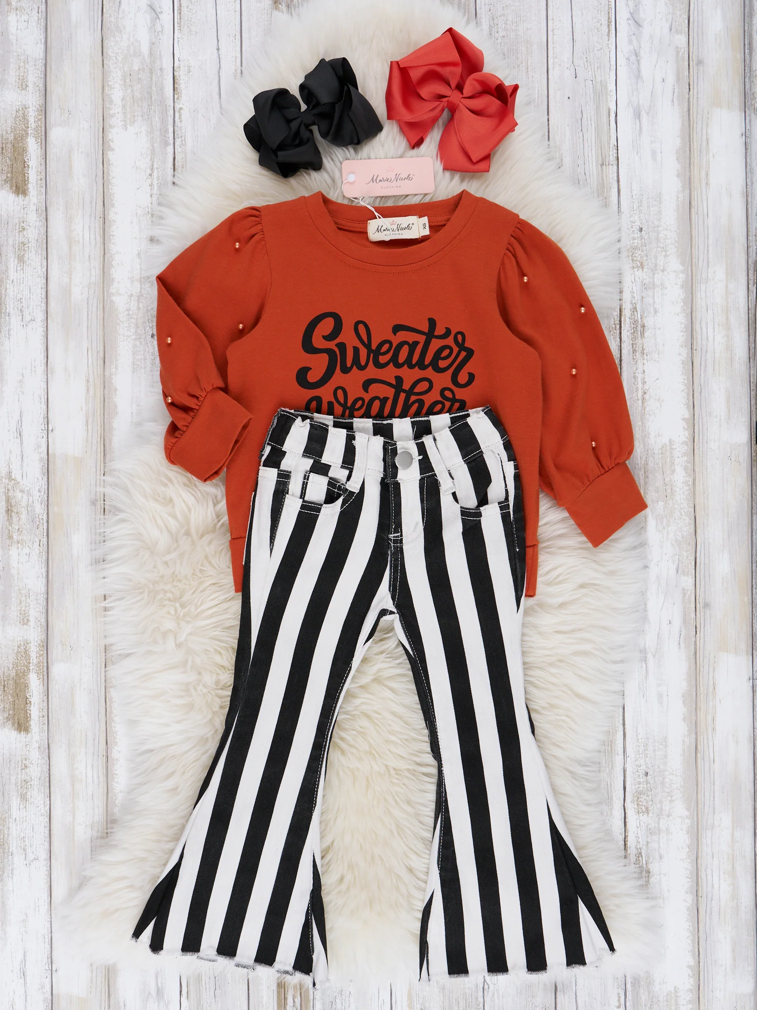 Cinammon "Sweater Weather" Bell Bottoms Outfit - Image 2