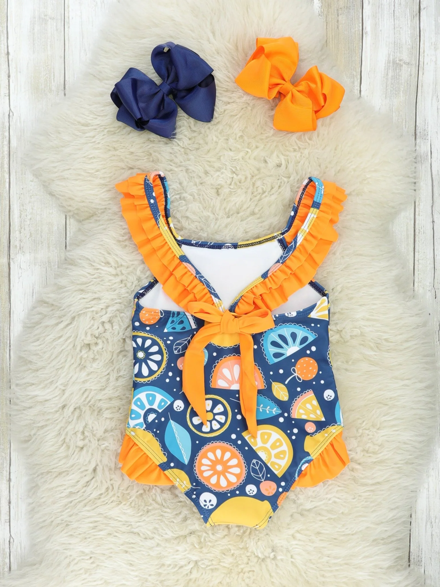 Citrus Ruffle One-Piece Swimsuit - Image 2