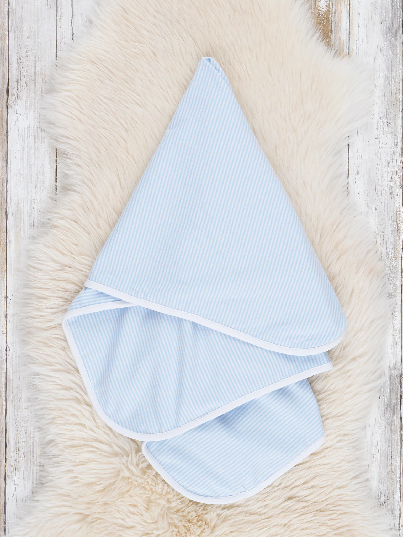 Classic Baby Blue Striped Blanket