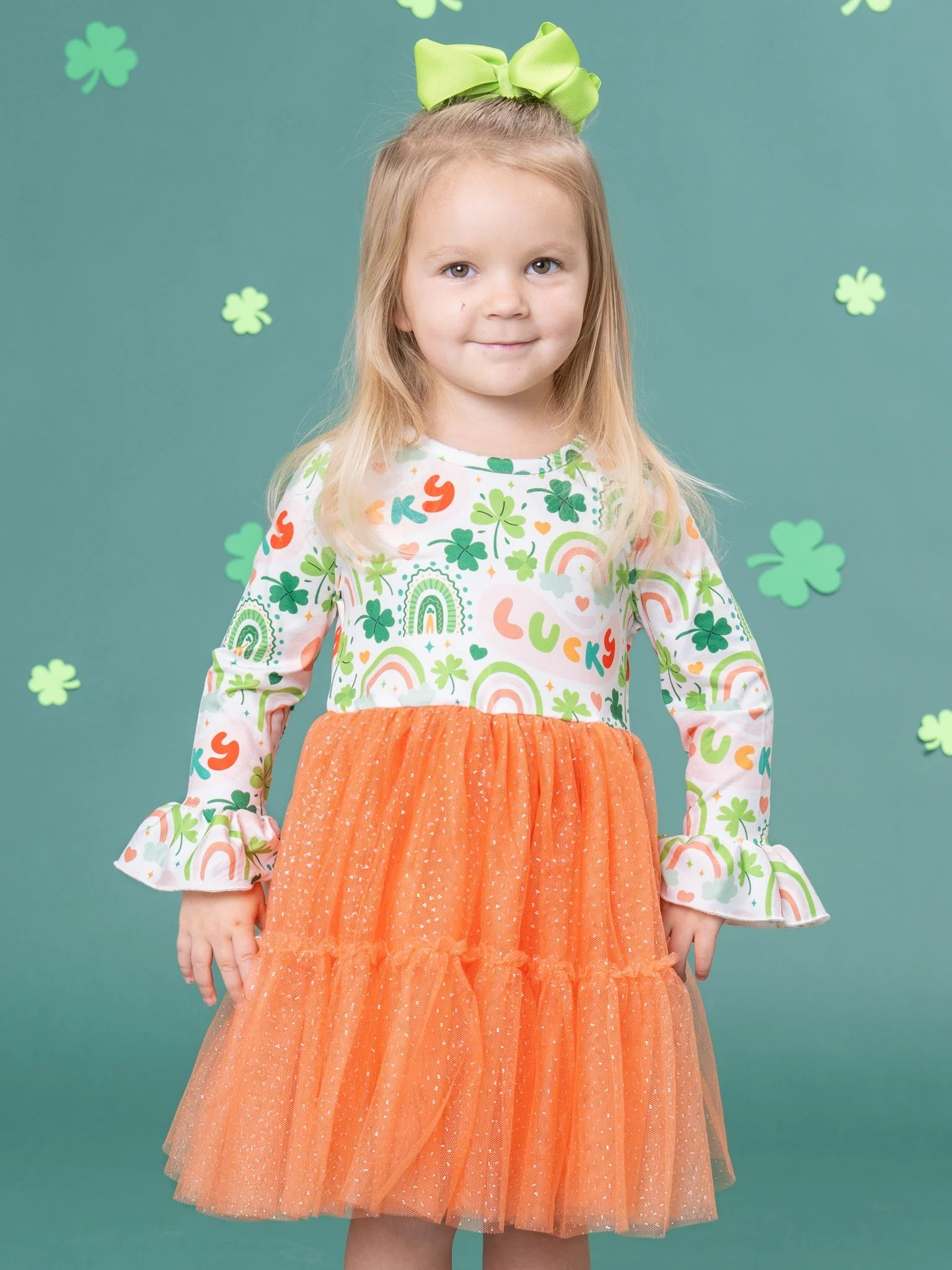 Clover Magic Rainbow Tulle Dress