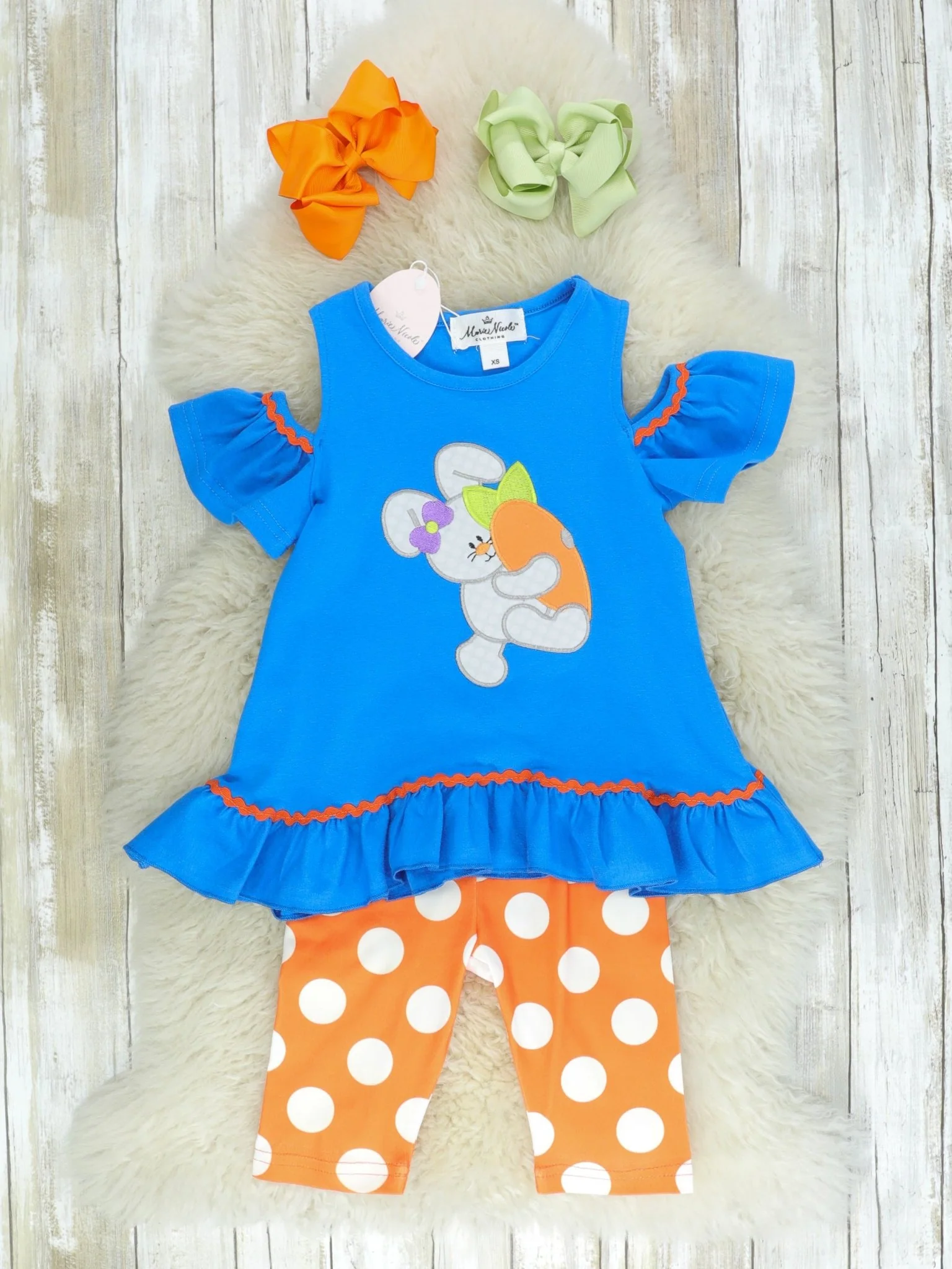 Cobalt Blue & Orange Bunny Carrot Outfit