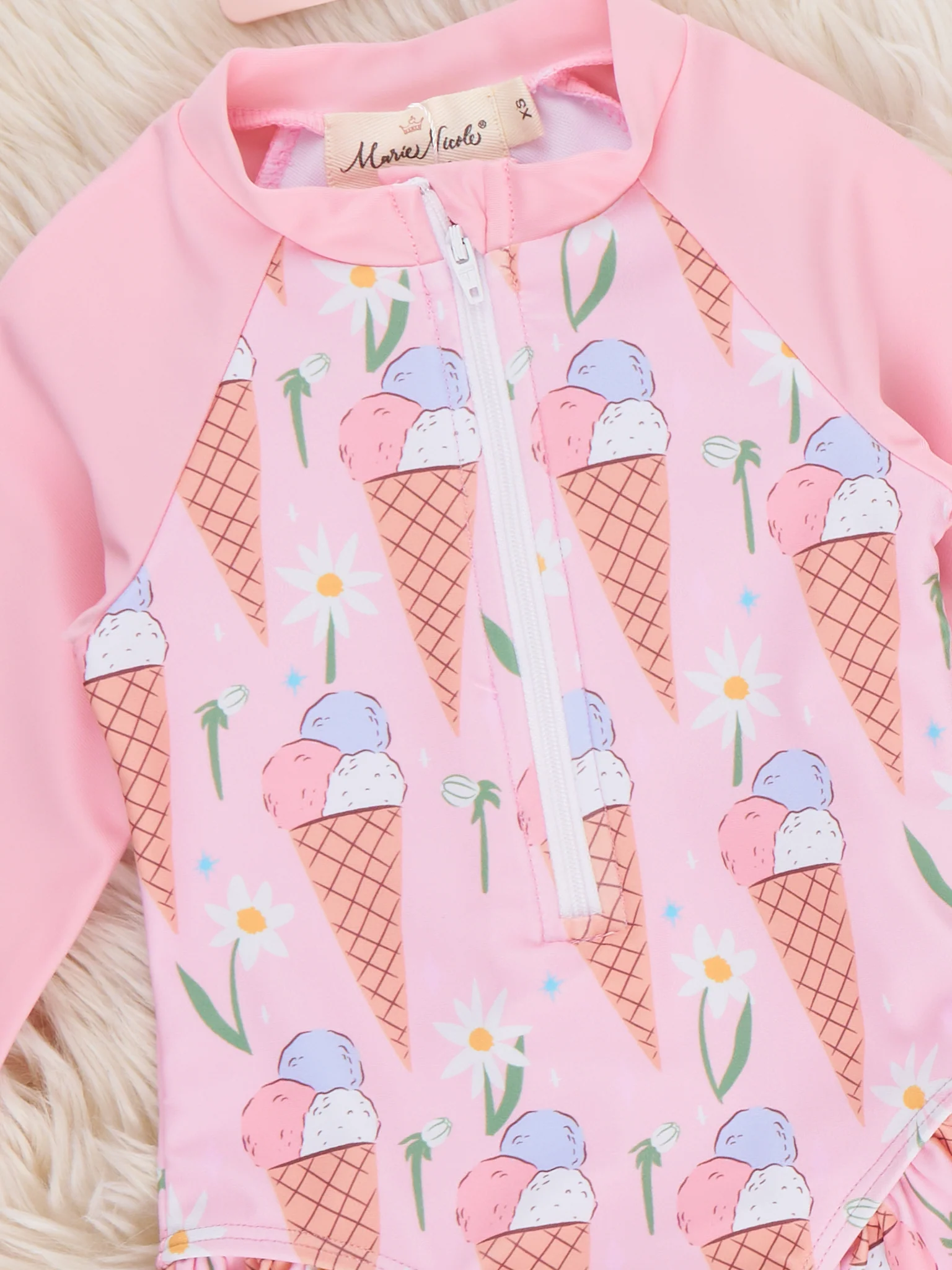 Ice Cream Cone Zone Ruffle Rashguard - Image 2