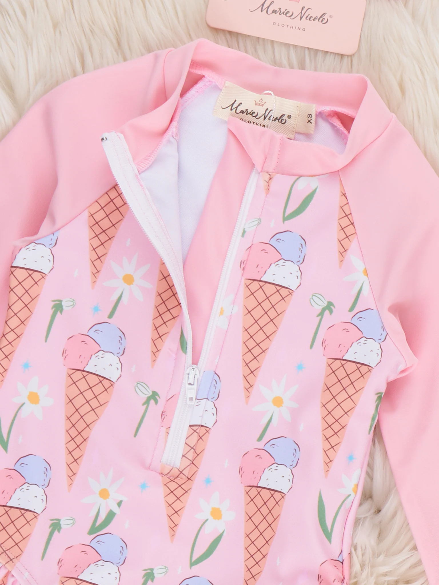 Ice Cream Cone Zone Ruffle Rashguard - Image 3