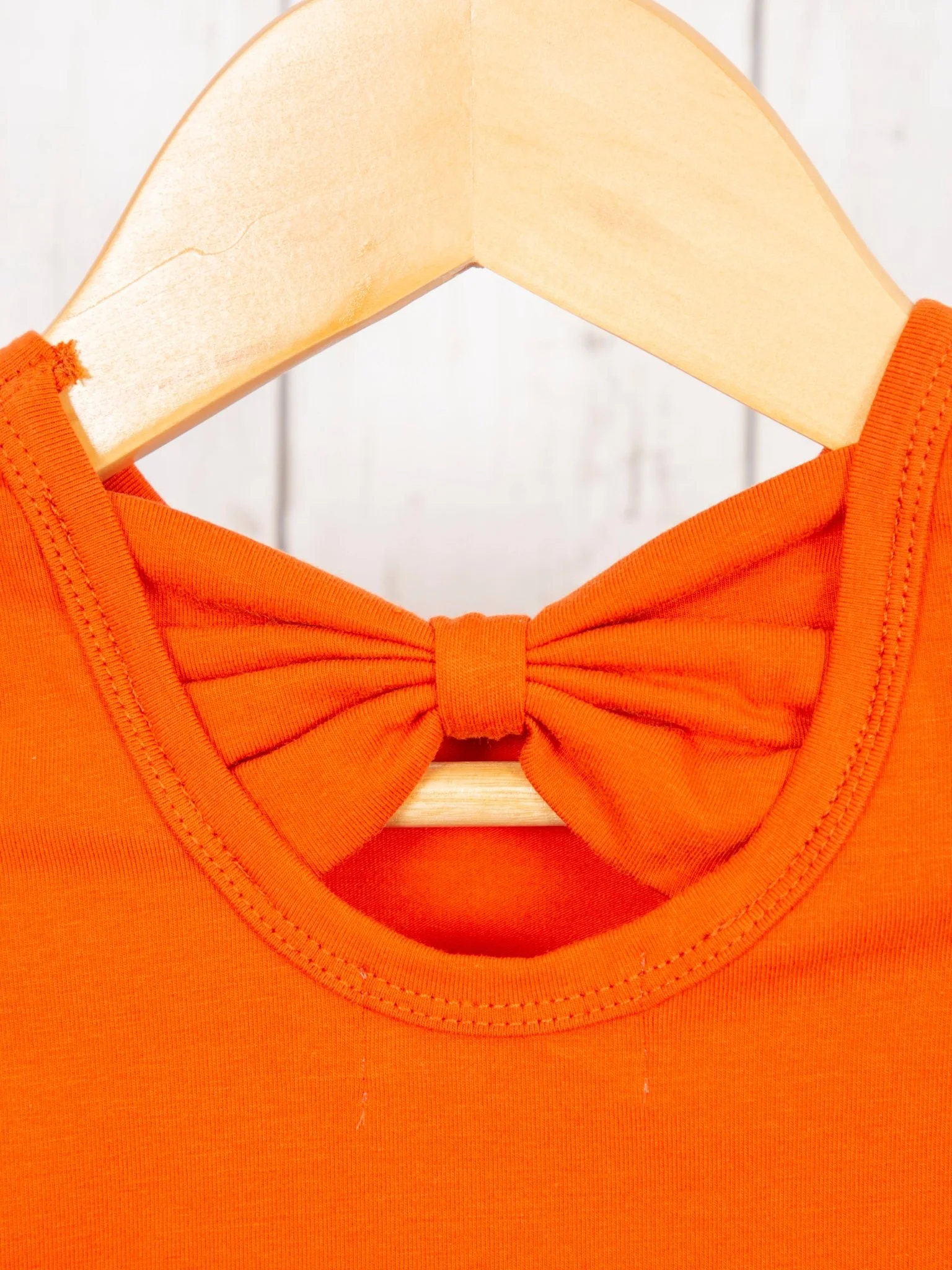 Cotton Bow Back Button Ruffle Sleeve Peplum Top - Bright Colors - Image 7