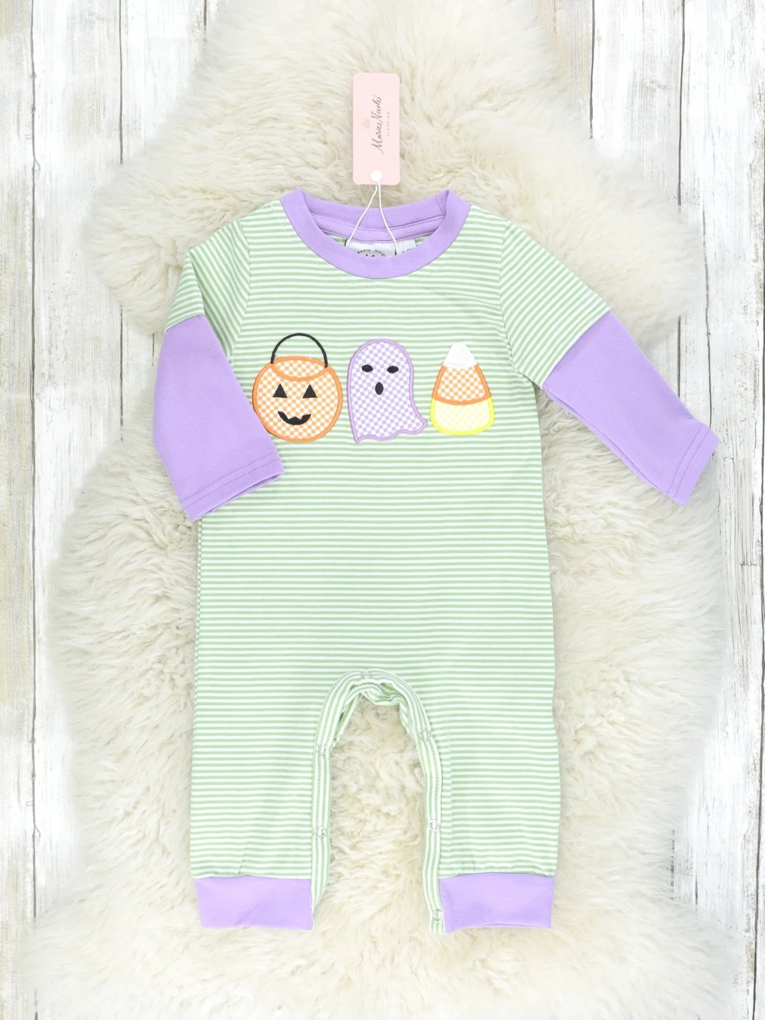 Green & Purple Halloween Romper