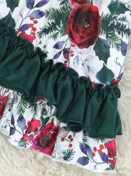 Hunter Green Rose Dress - Image 2