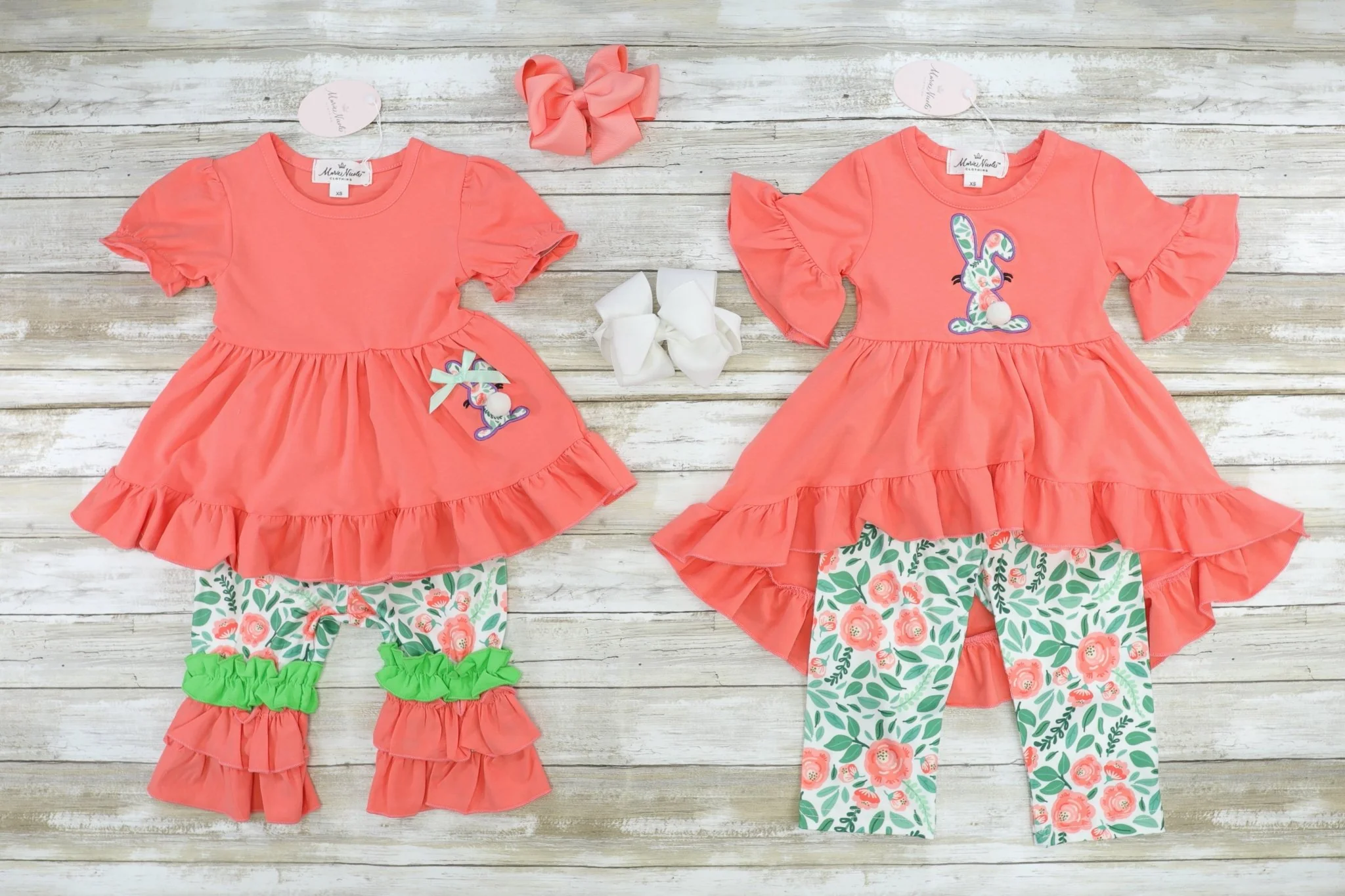Coral Bunny Tunic & Floral Pants Outfit - Image 3