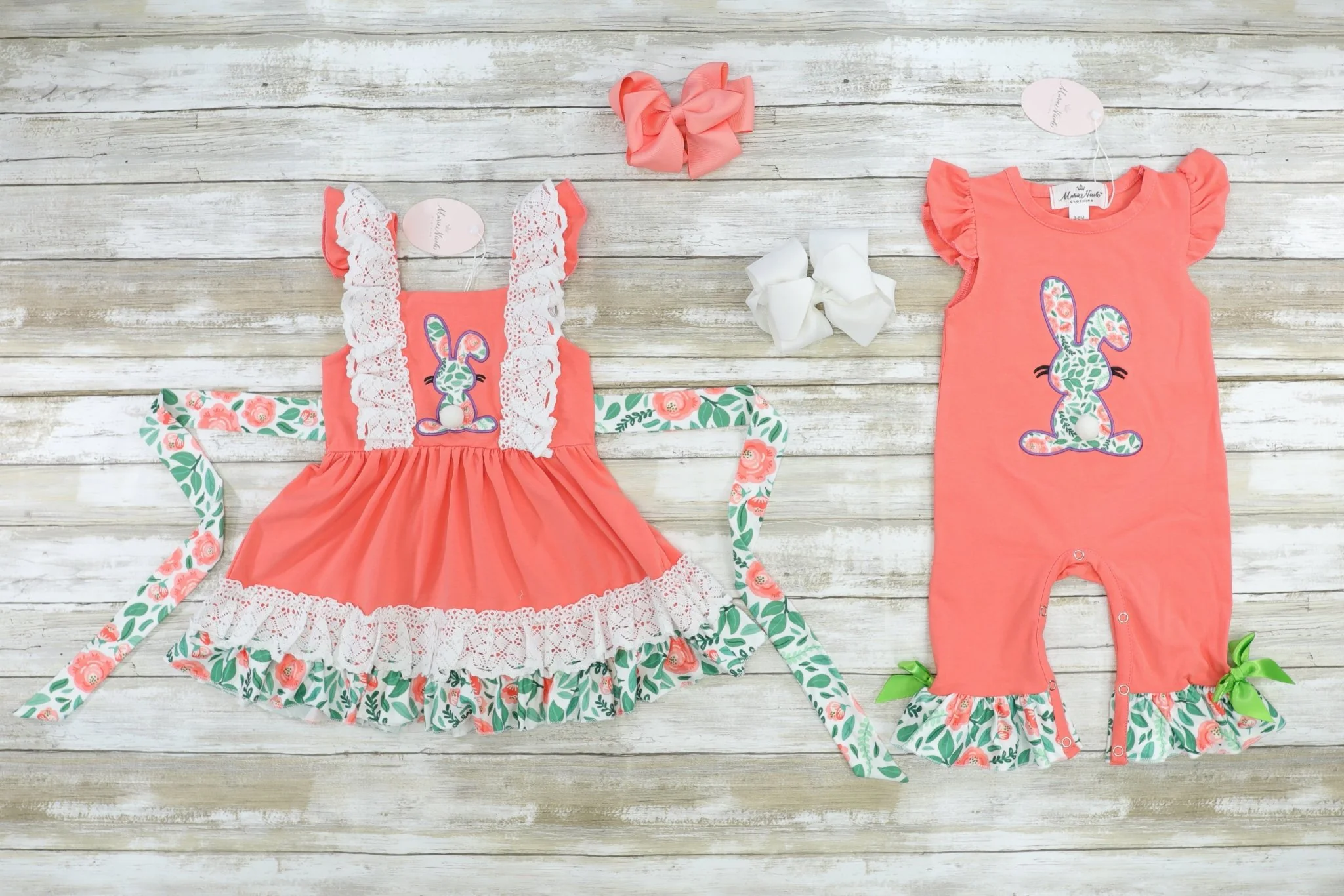 Coral Bunny Tunic & Floral Pants Outfit - Image 4