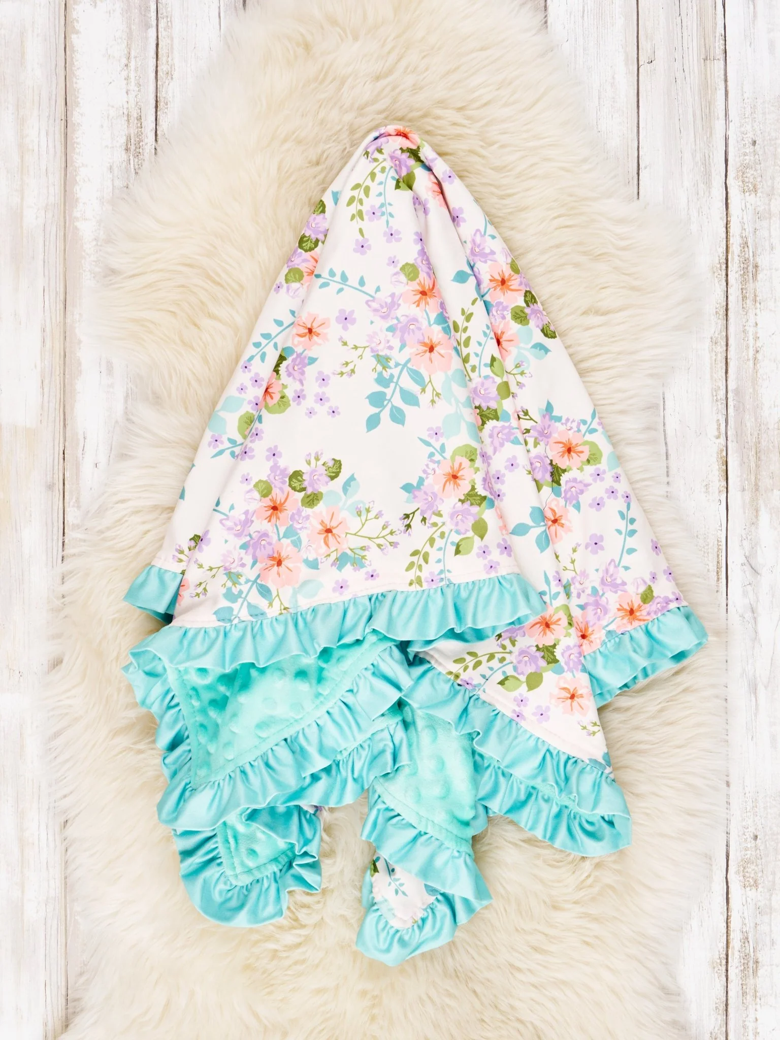 Coral Buttercup Minky Blanket