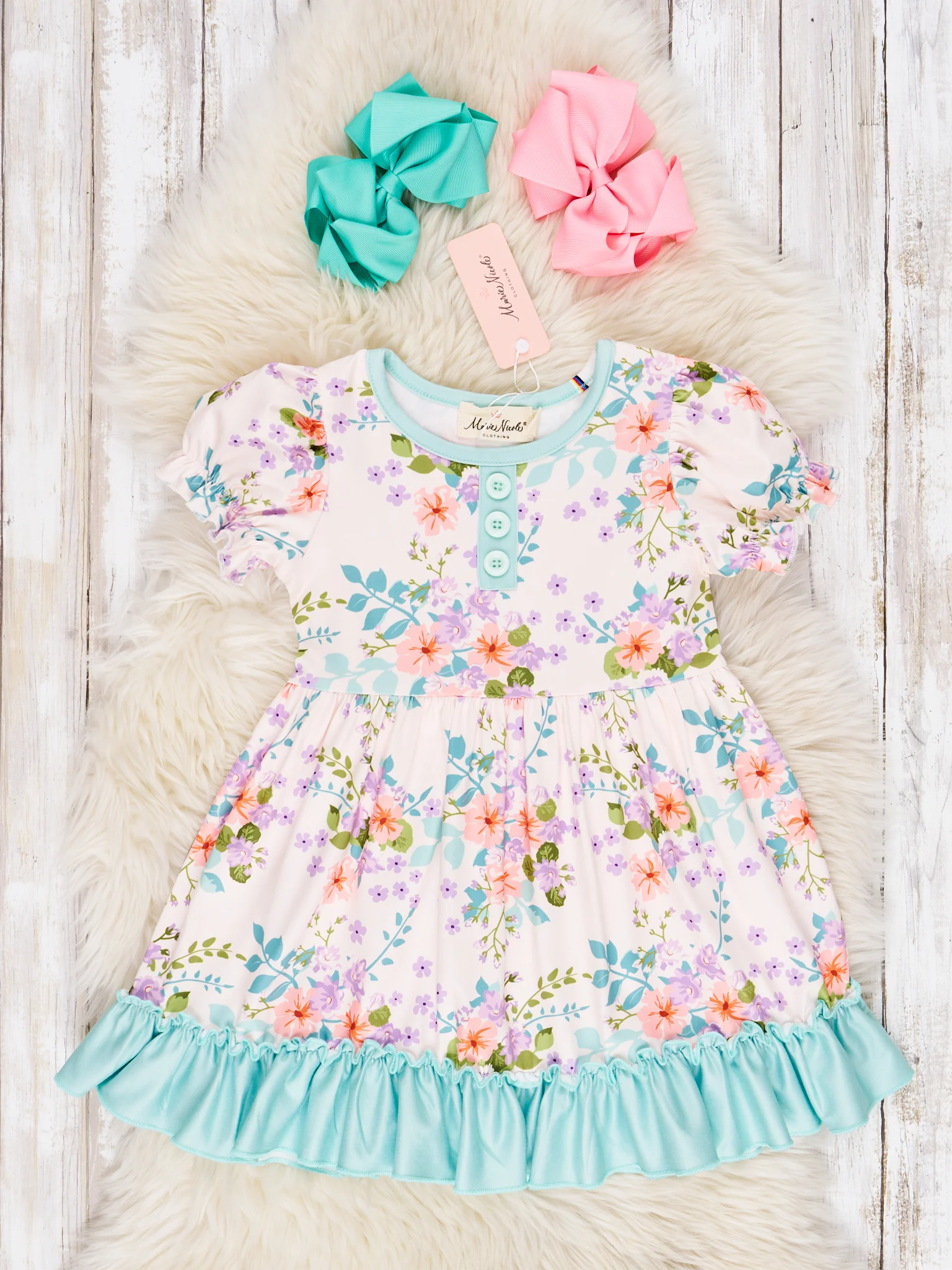 Coral Buttercup Ruffle Dress