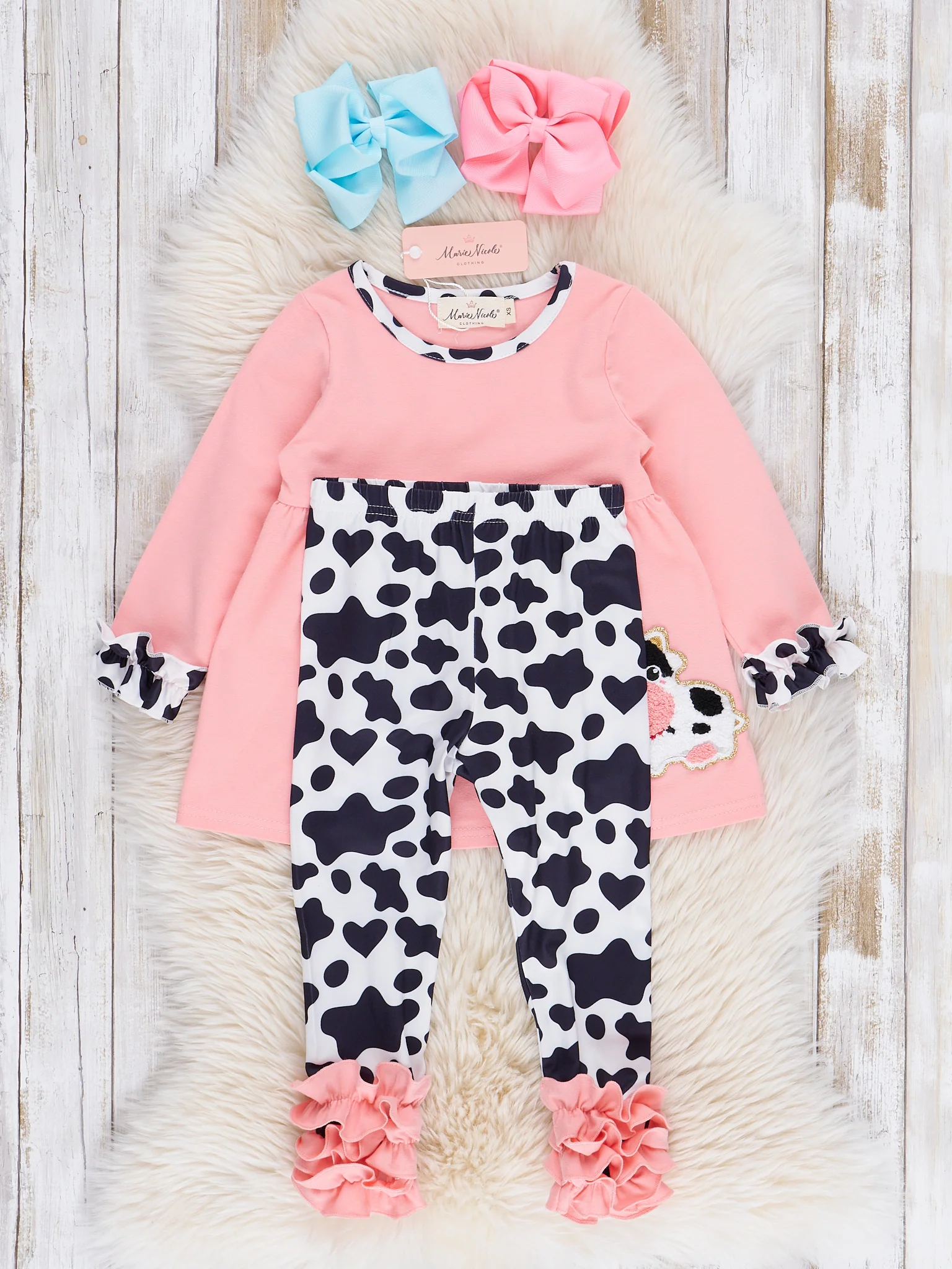 Coral Chenille Cow Outfit - Image 3