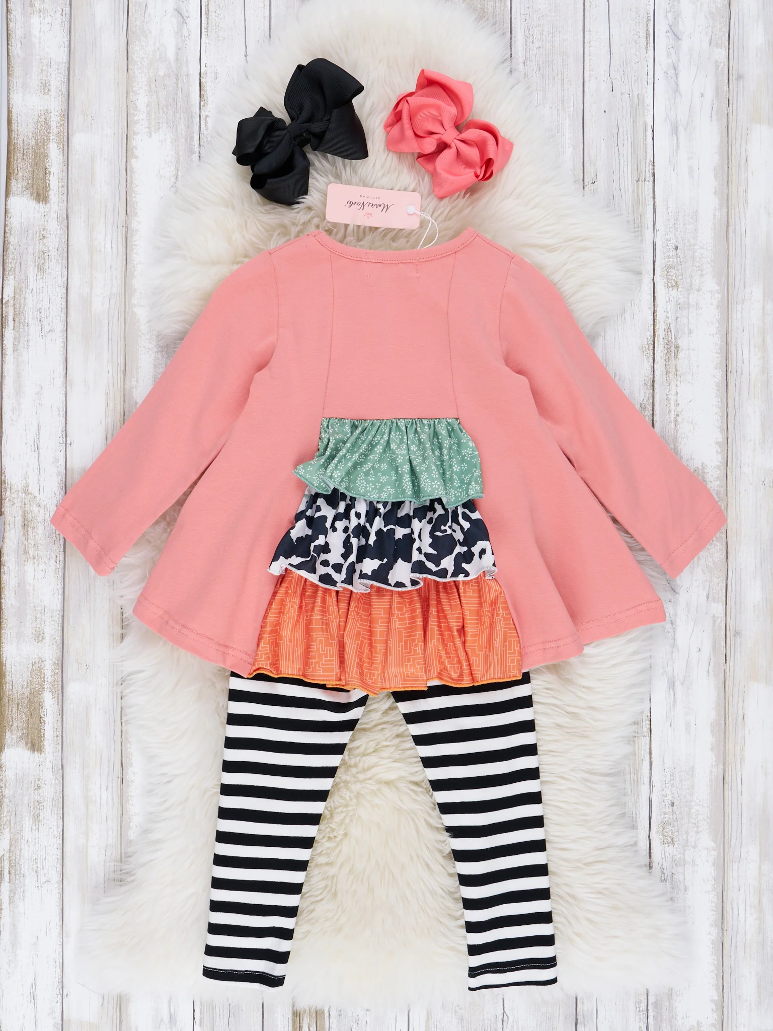 Coral Cow Print Pumpkin Outfit - Image 3