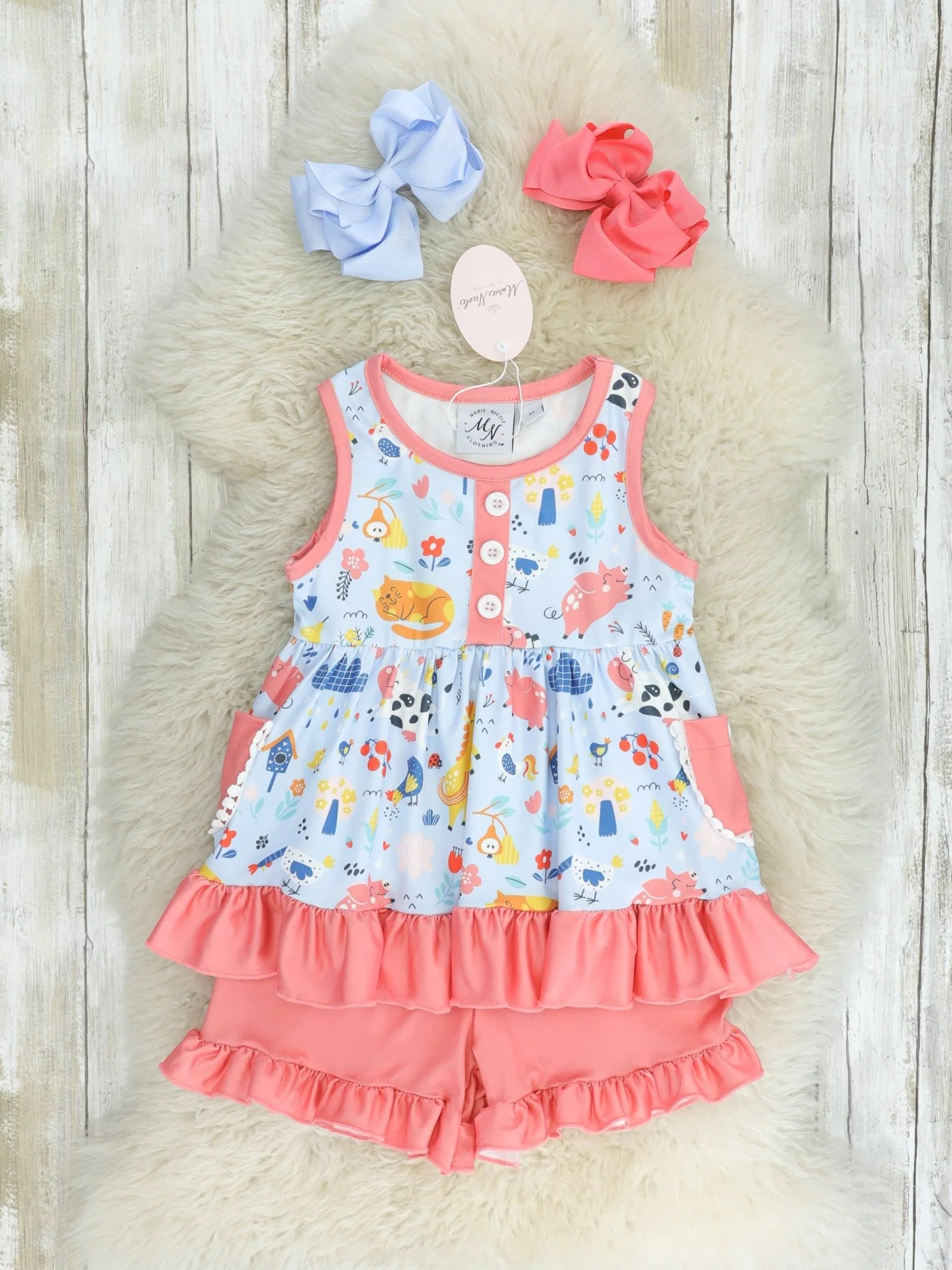 Coral Farm Ruffle Outfit