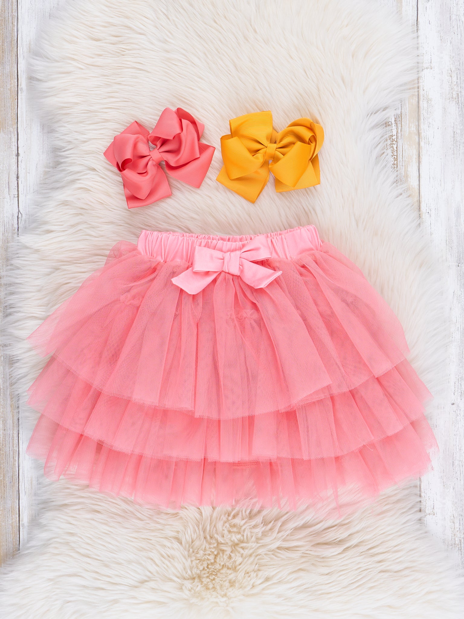 Coral Rainbow Positivity Outfit w/ Tulle Skirt - Image 3