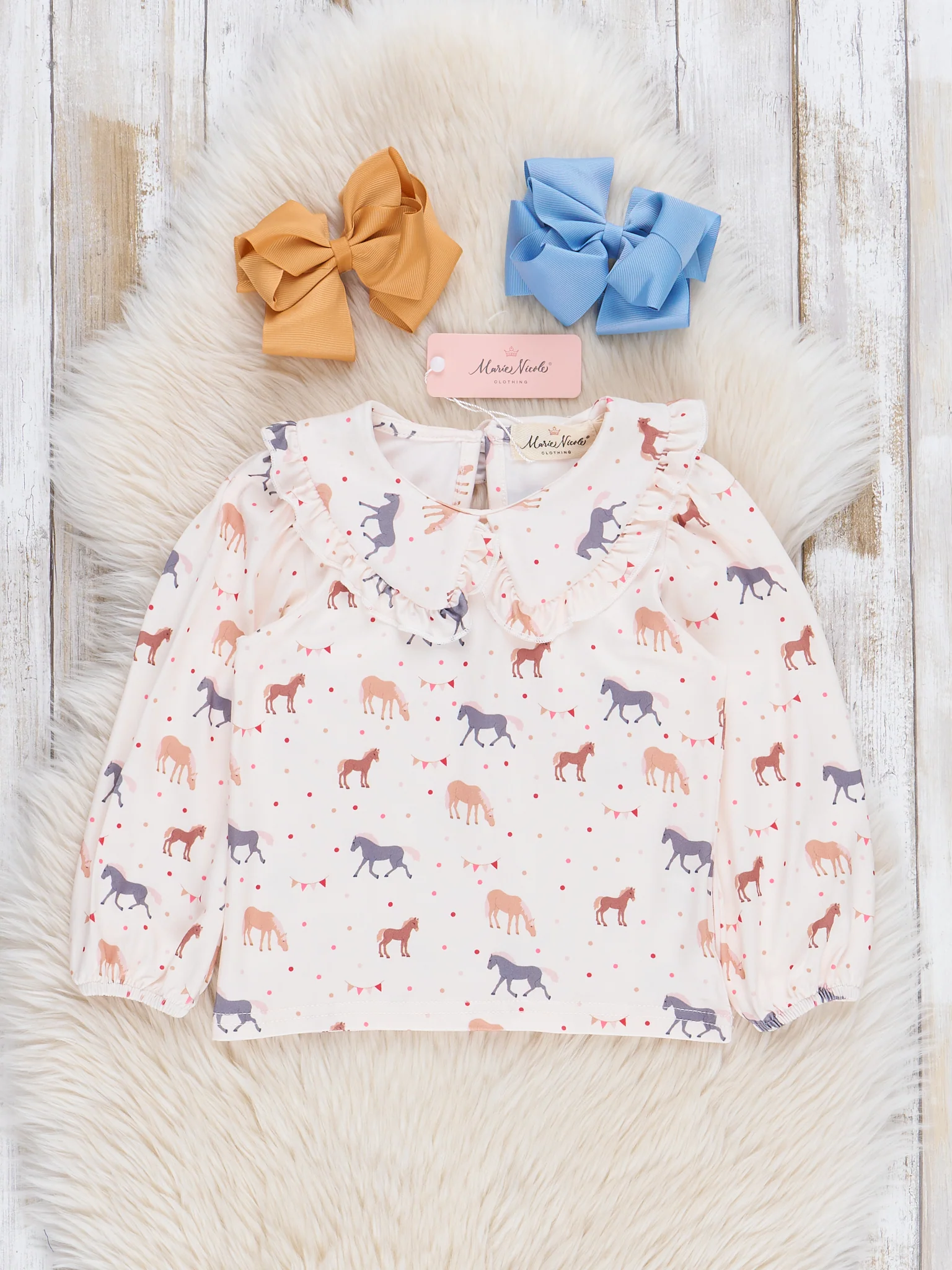 Corduroy Embroidered Little Pony Skirtall Set - Image 4