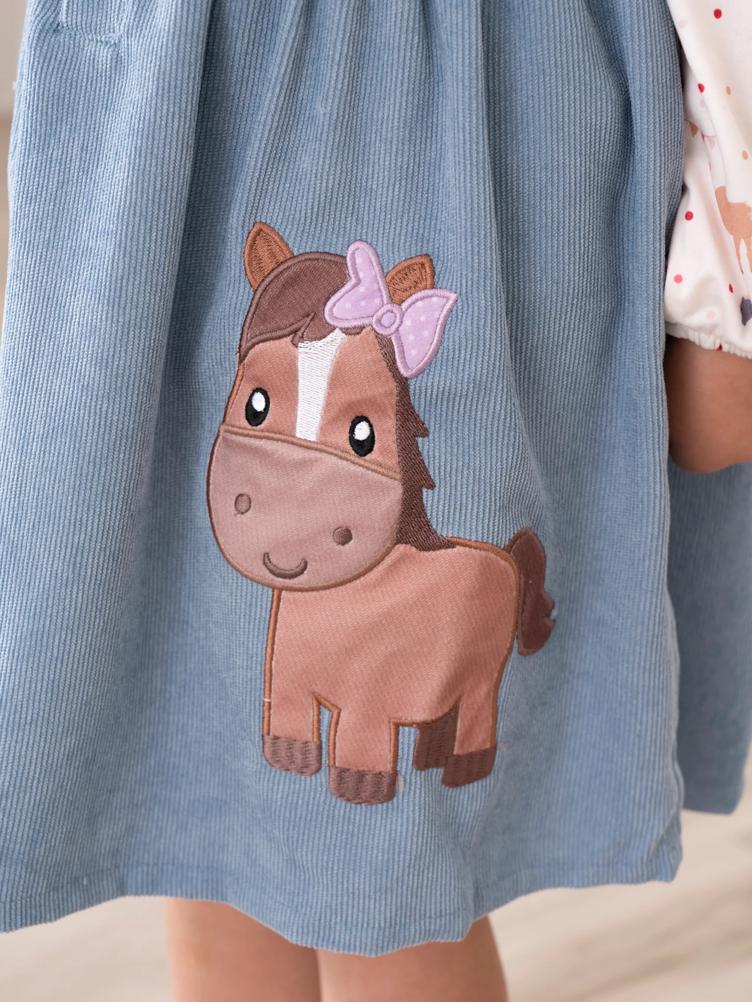 Corduroy Embroidered Little Pony Skirtall Set - Image 5