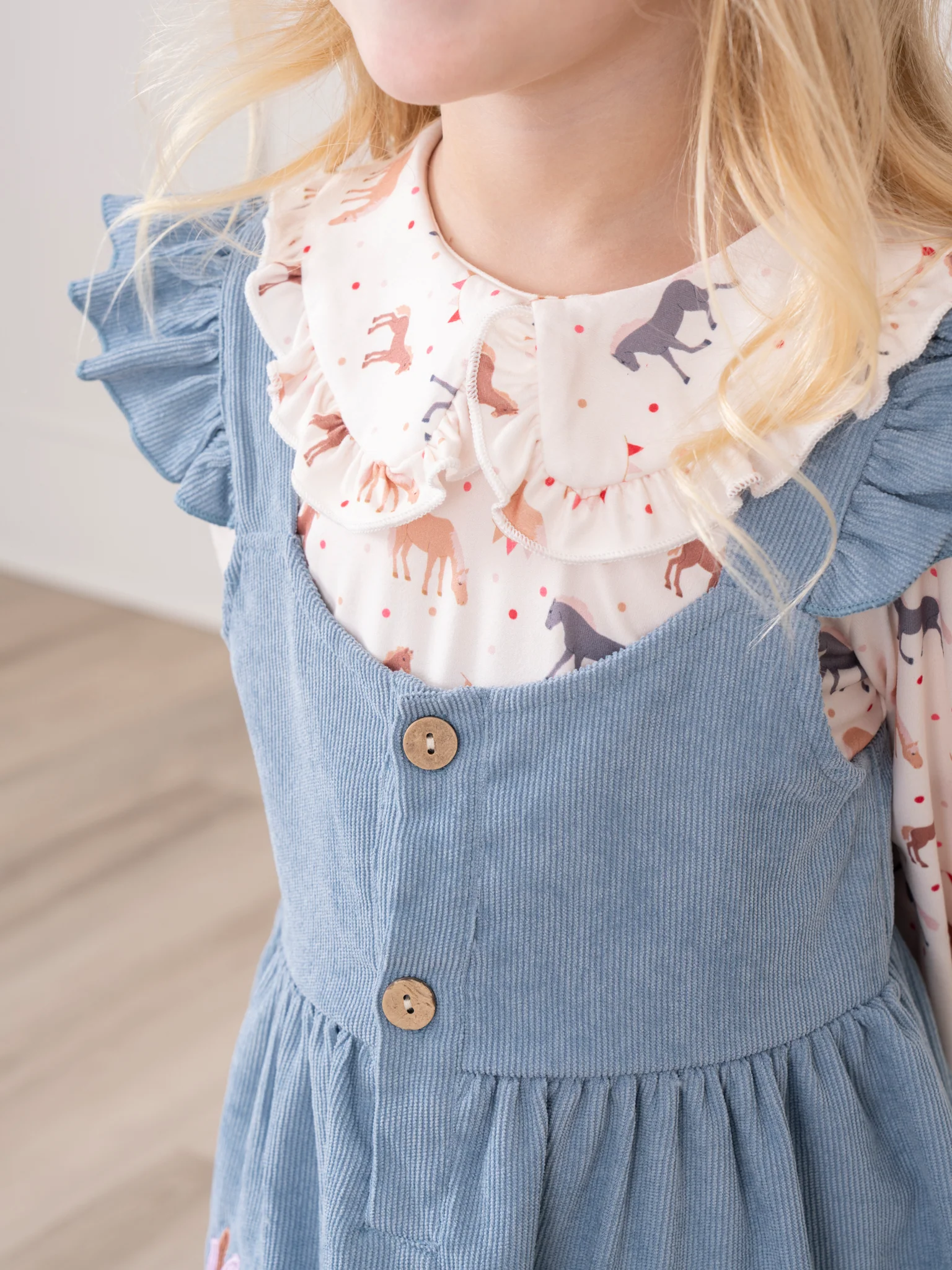 Corduroy Embroidered Little Pony Skirtall Set - Image 6