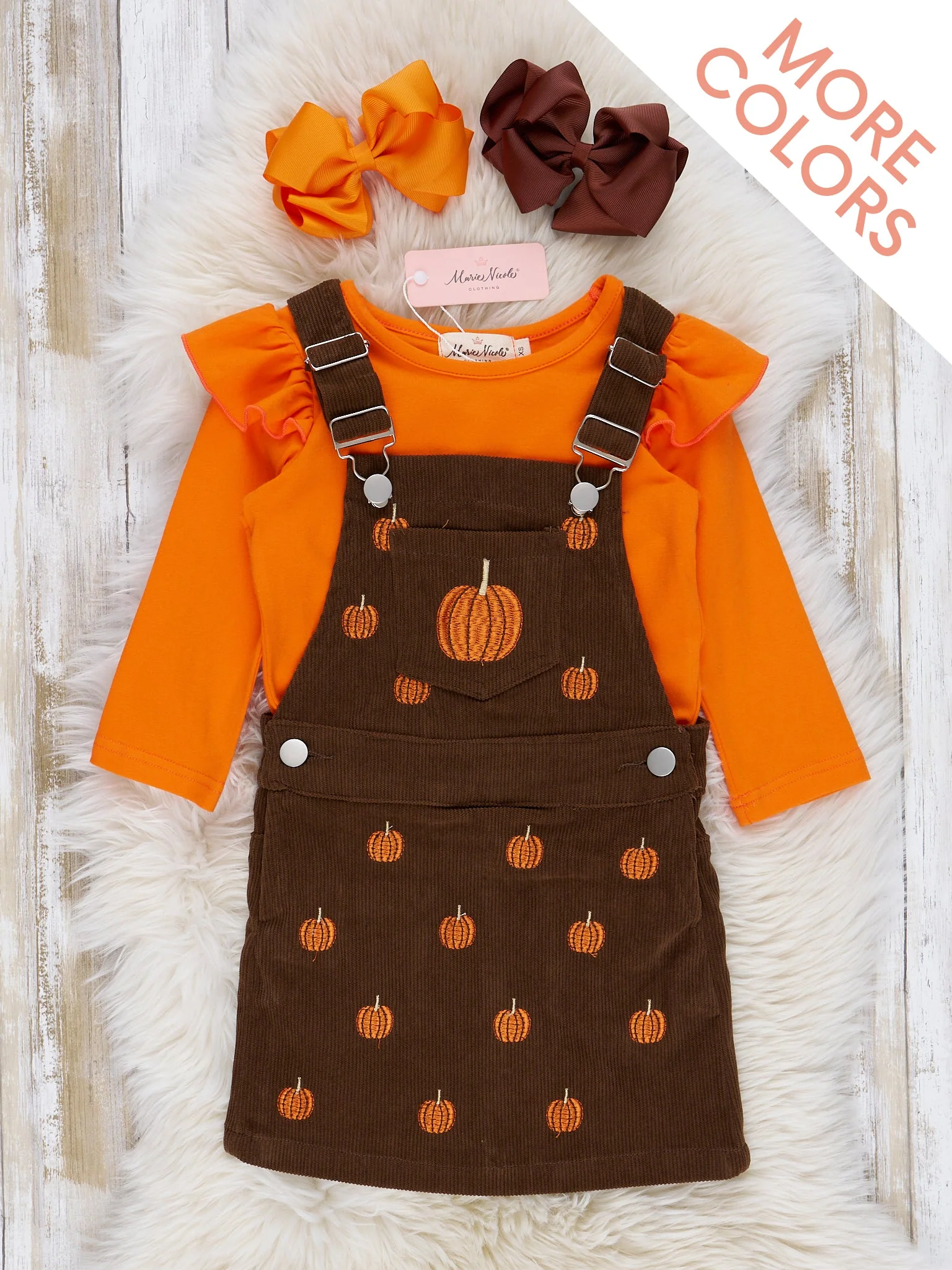 Corduroy Embroidered Overall Set - Image 8