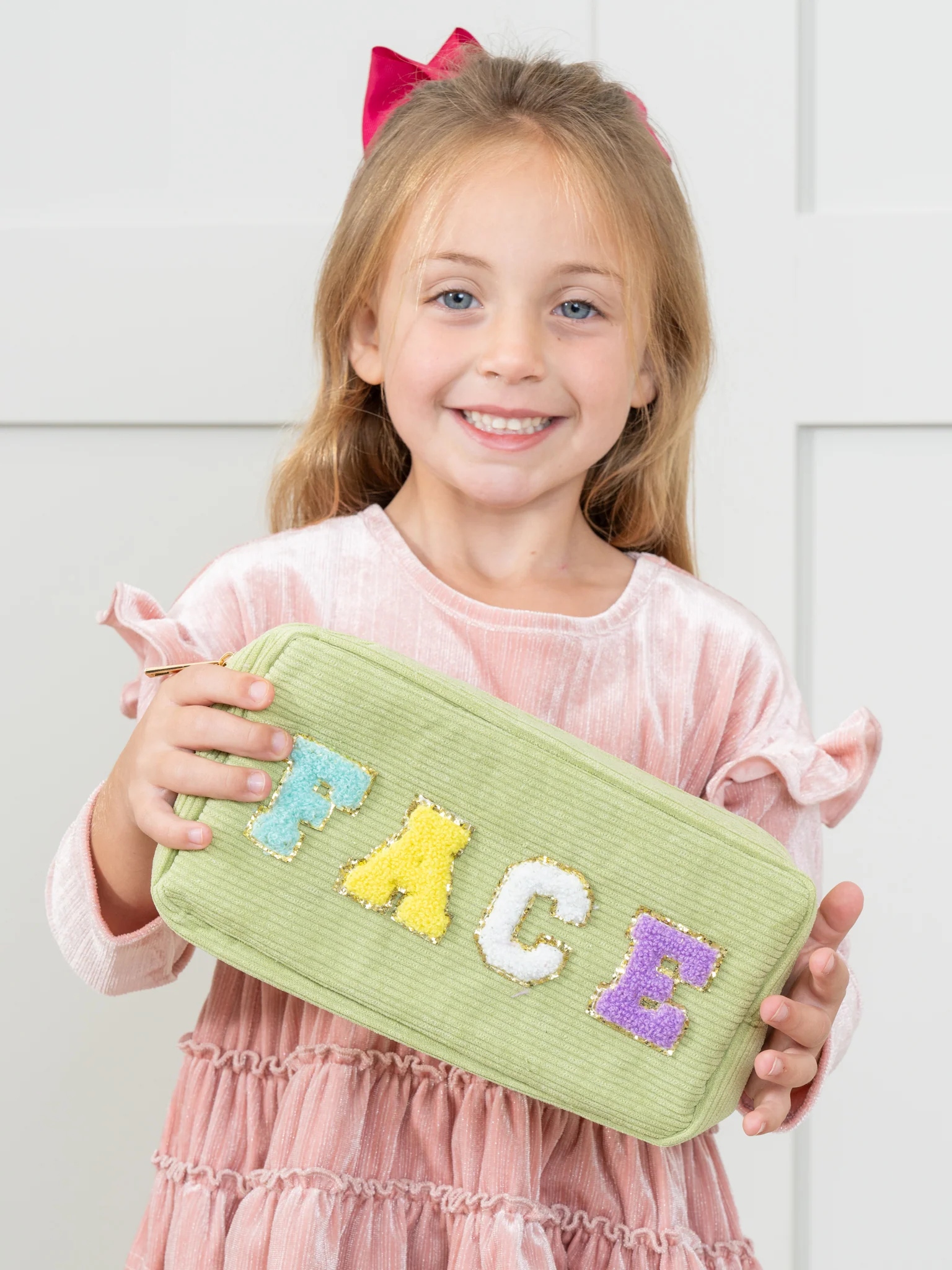 Corduroy Patch Zippered Pouch - Image 3