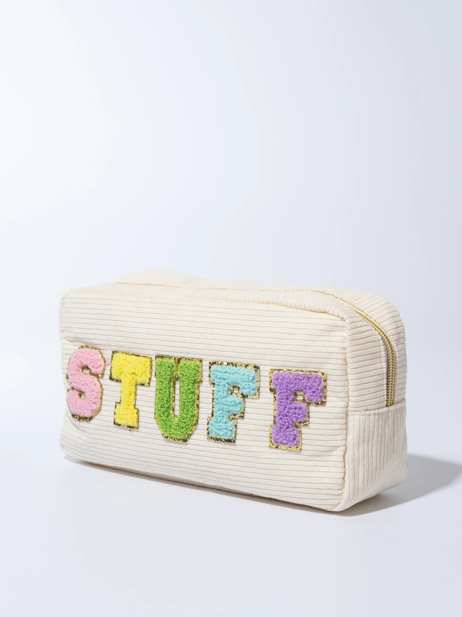 Corduroy Patch Zippered Pouch - Image 4