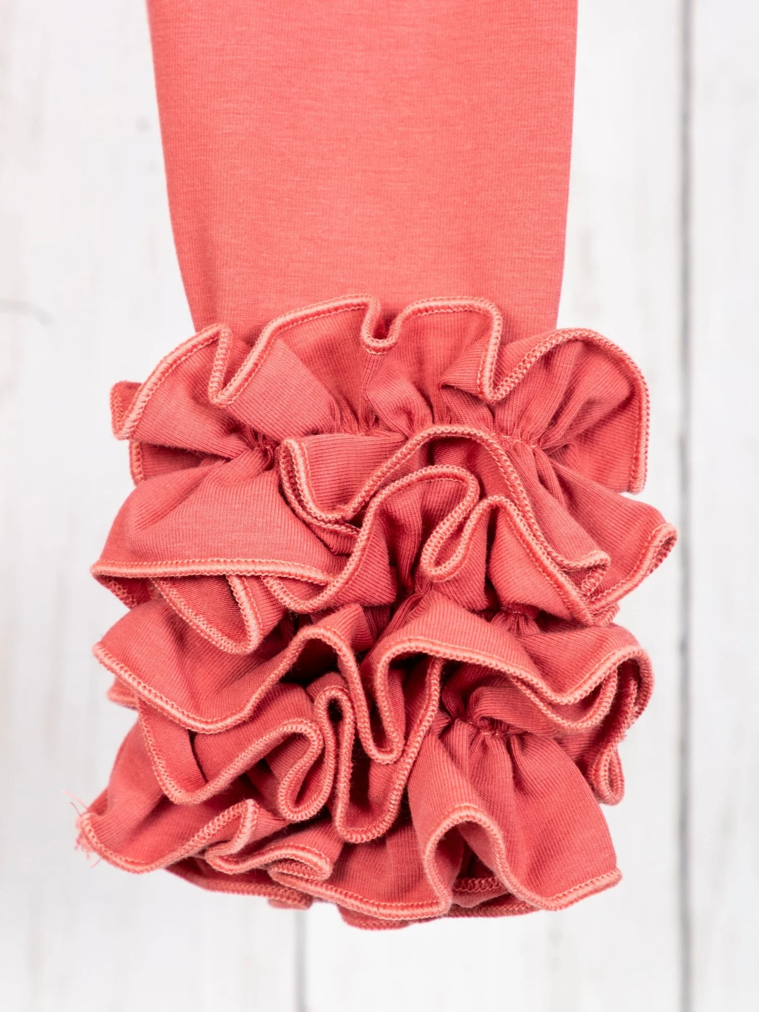Cotton Icing Ruffle Leggings - Dusty Rose - Image 3