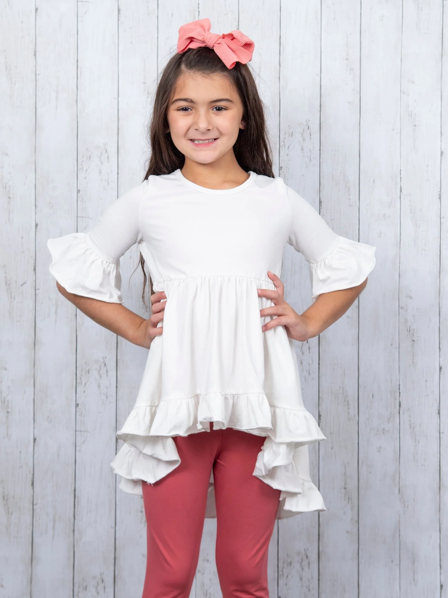 Cotton Icing Ruffle Leggings - Dusty Rose - Image 6