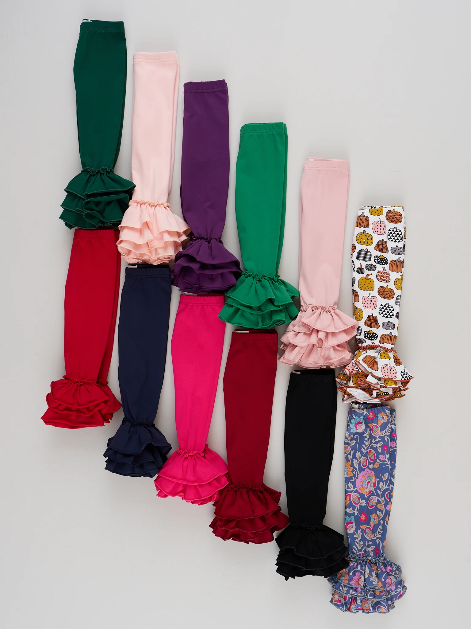 Cotton Bell Ruffle Leggings - Mauve Pink - Image 2