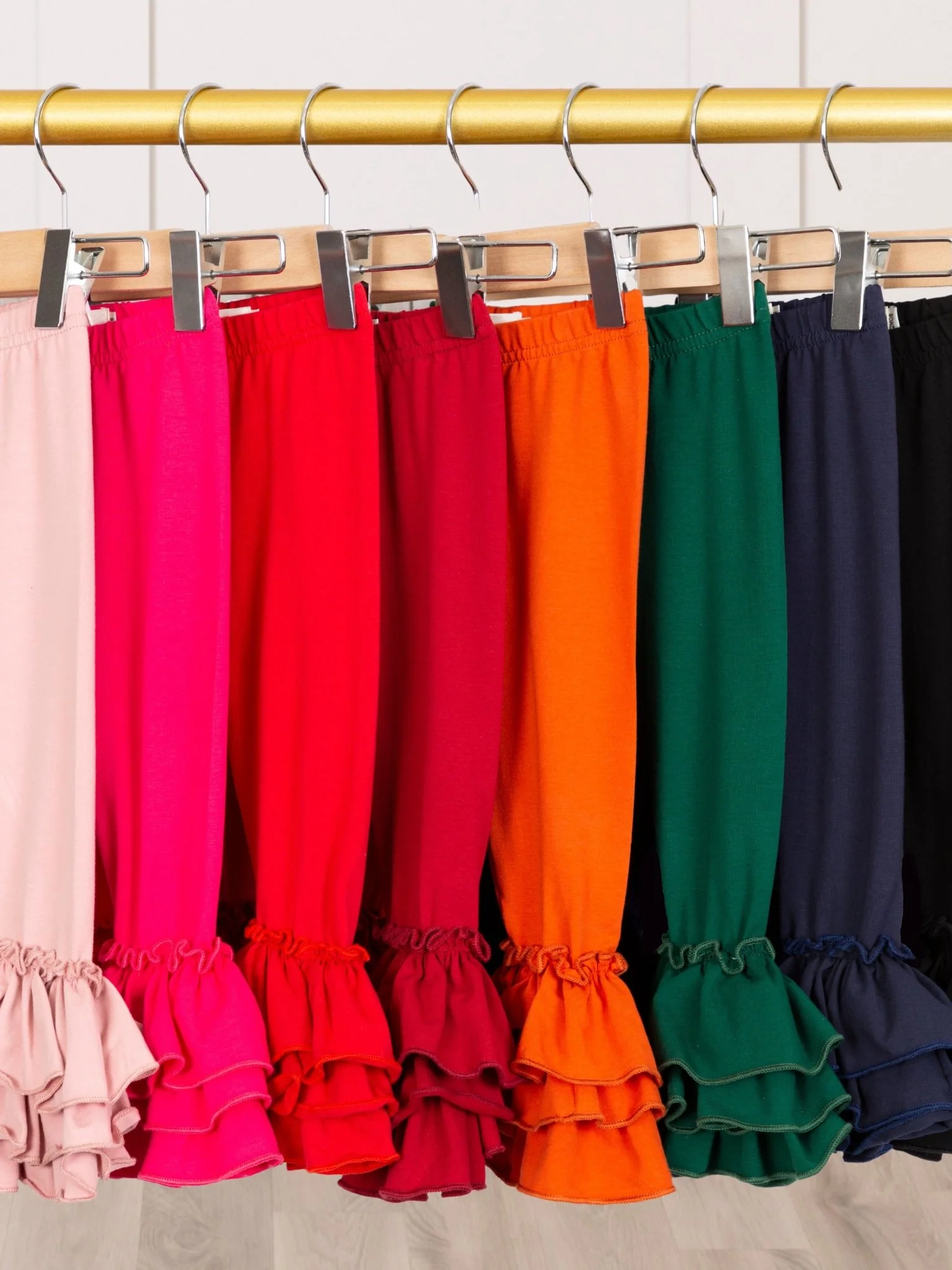 Cotton Bell Ruffle Leggings - Pumpkin Spice - Image 4