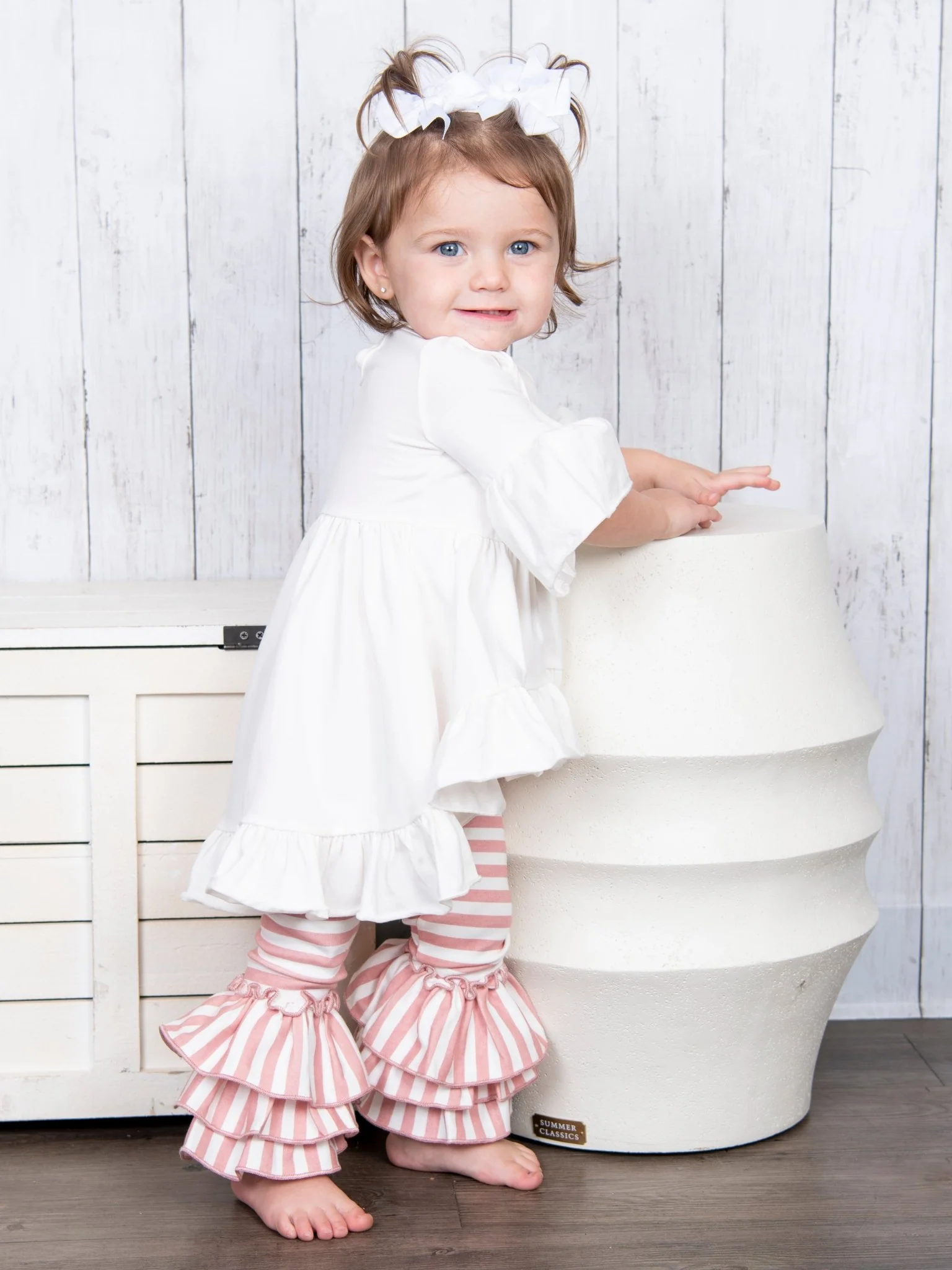 Cotton Bell-Sleeve Hi-Lo Ruffle Top - Multiple Colors - Image 3