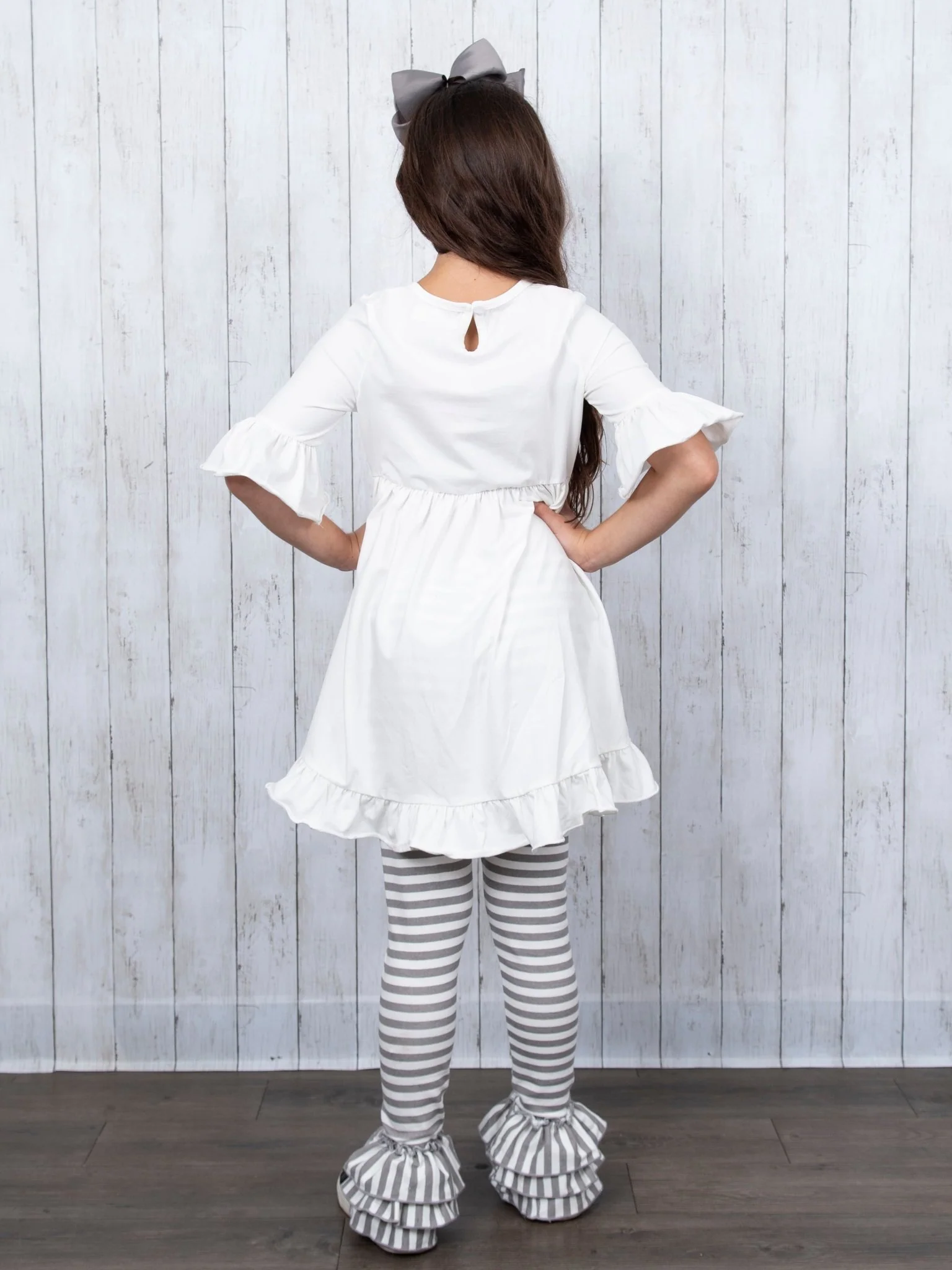 Cotton Bell-Sleeve Hi-Lo Ruffle Top - Multiple Colors - Image 5