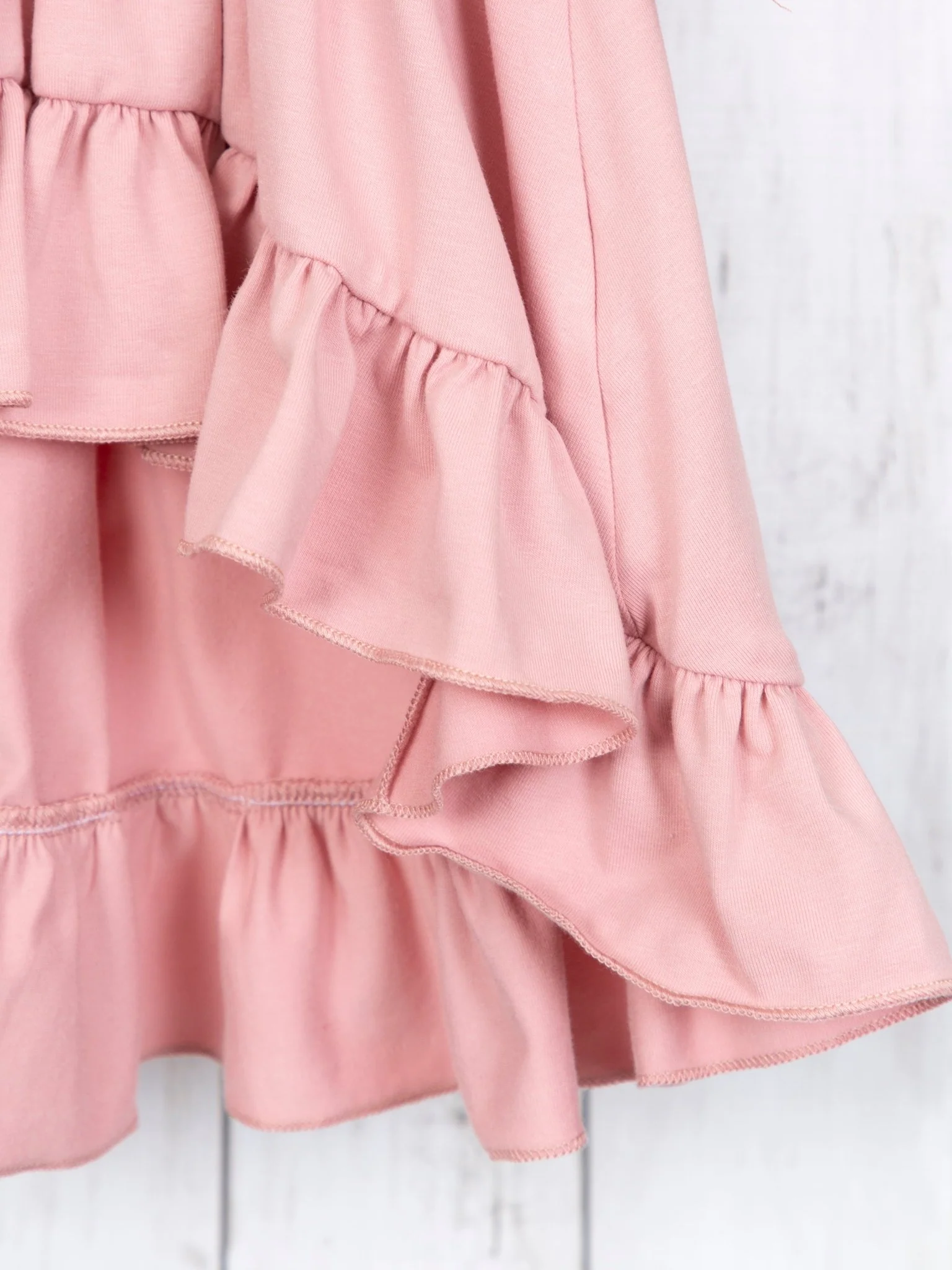 Cotton Bell-Sleeve Hi-Lo Ruffle Top - Multiple Colors - Image 7