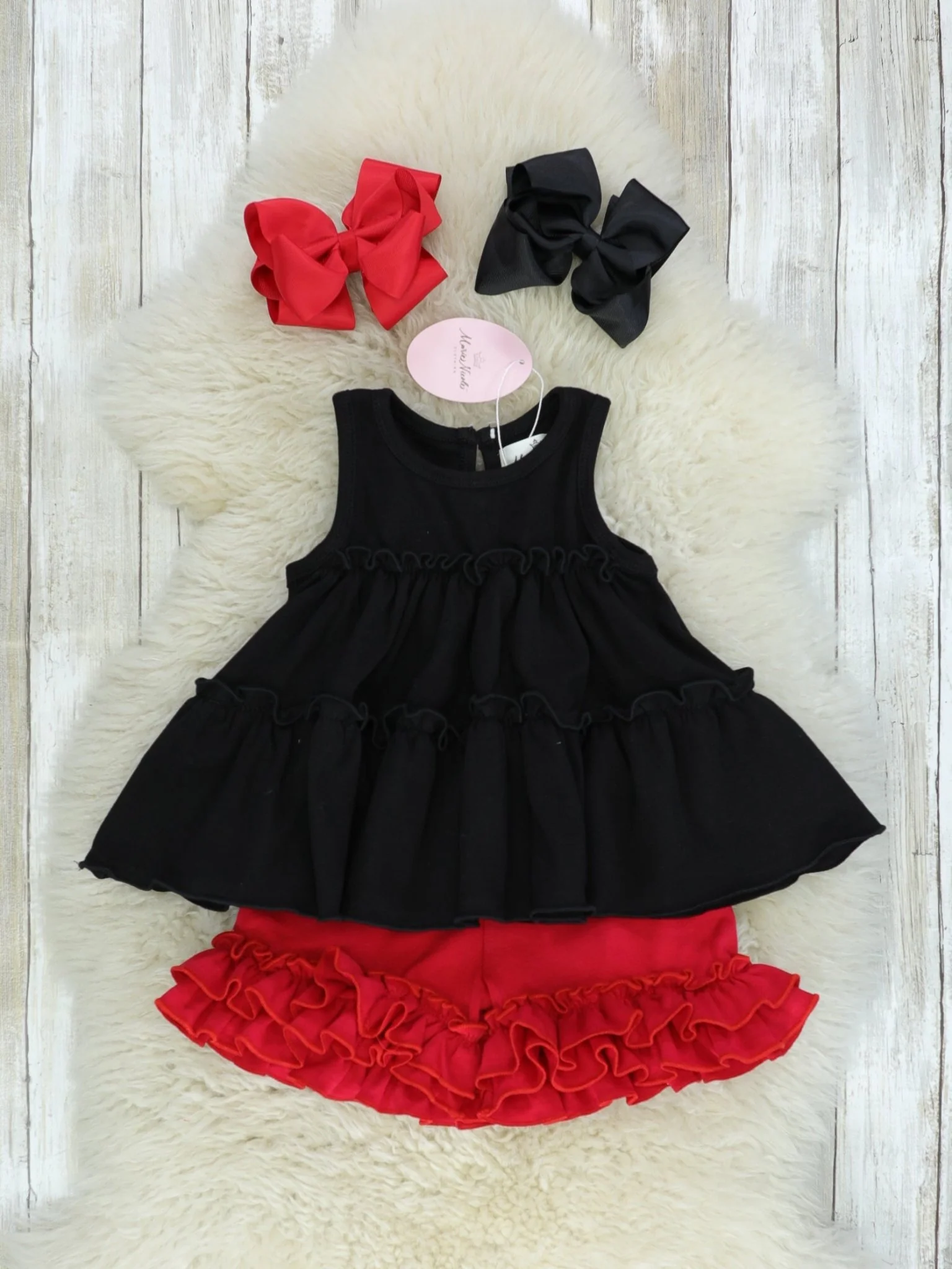 Cotton Swing Ruffle Tank - Black - Image 5