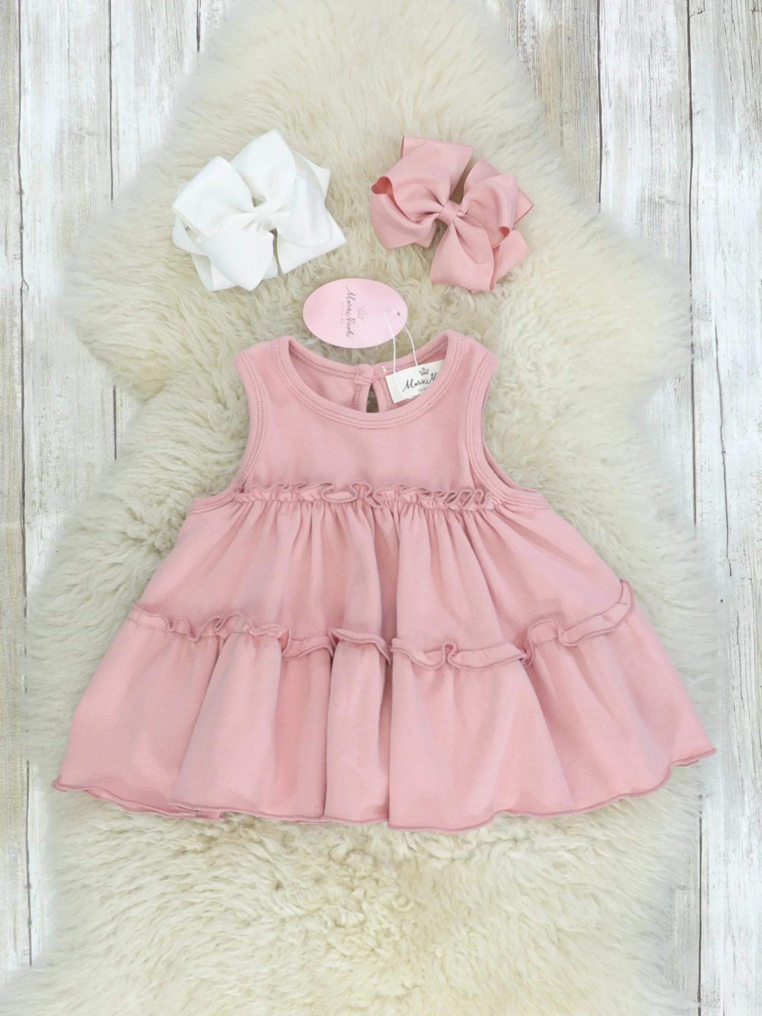 Cotton Swing Ruffle Tank - Mauve Pink