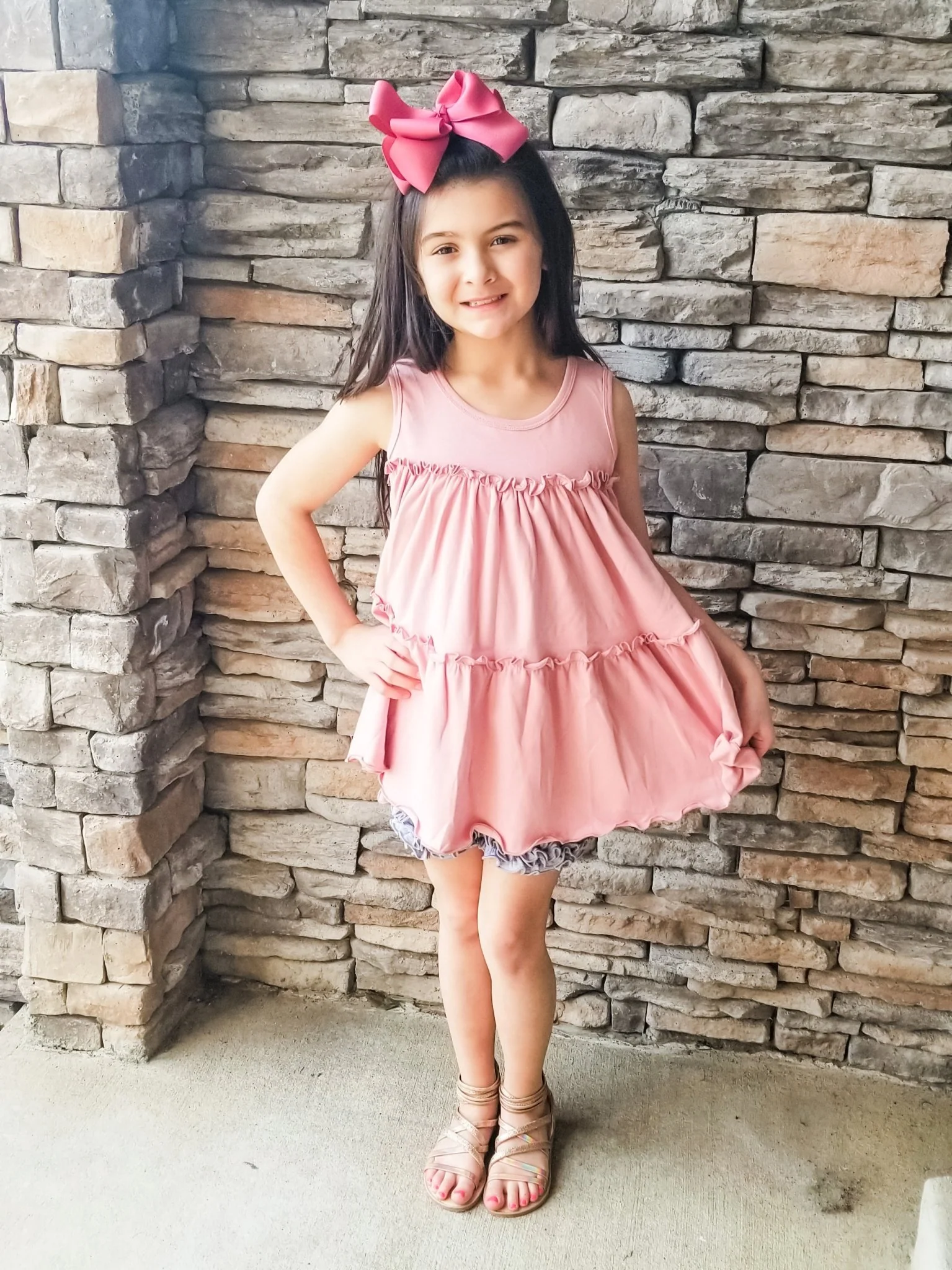Cotton Swing Ruffle Tank - Mauve Pink - Image 3