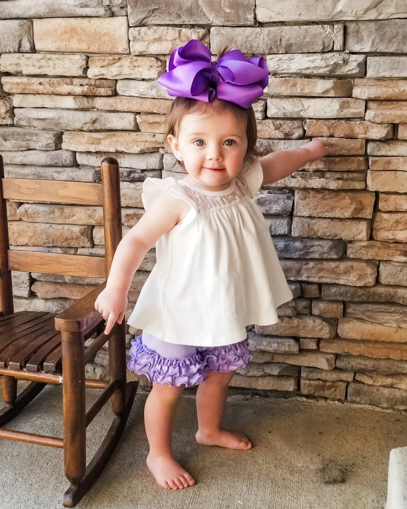 Cotton Ruffle Hem Shorts - Orchid - Image 5