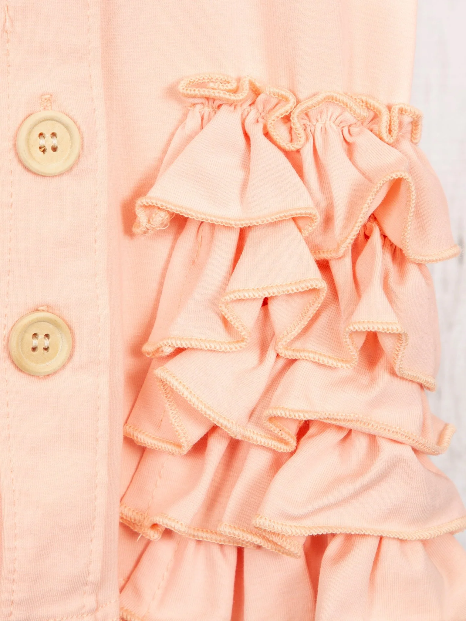 Cotton Ruffle Hooded Cardigan - Multiple Colors - Image 5