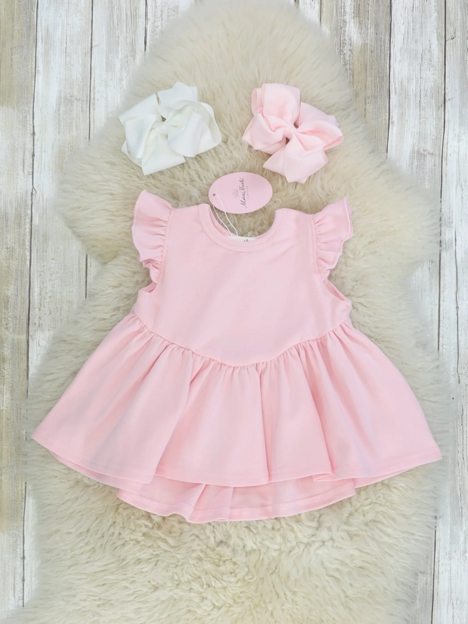 Cotton Hi-Lo Ruffle Top - Icy Pink