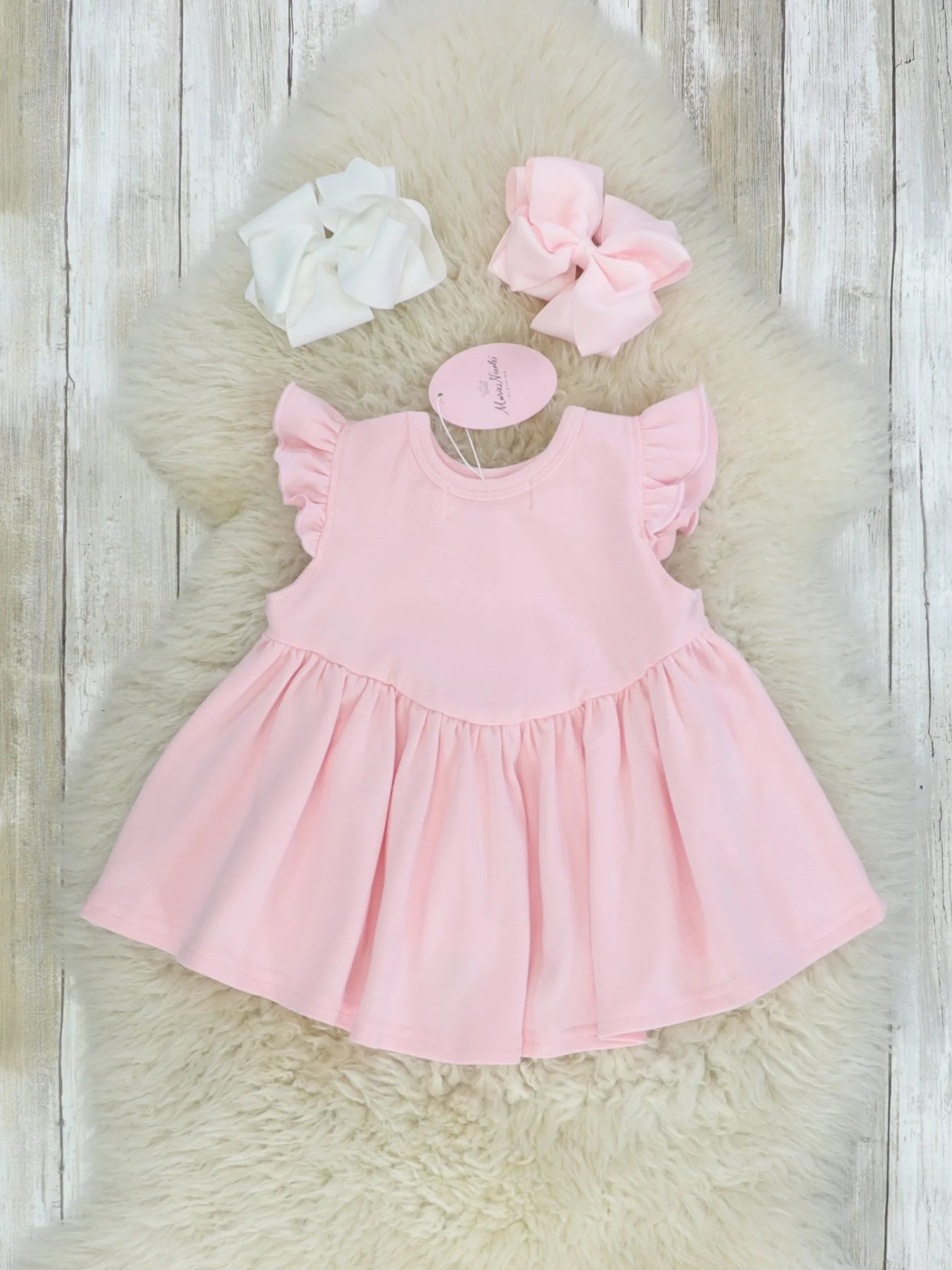 Cotton Hi-Lo Ruffle Top - Icy Pink - Image 2