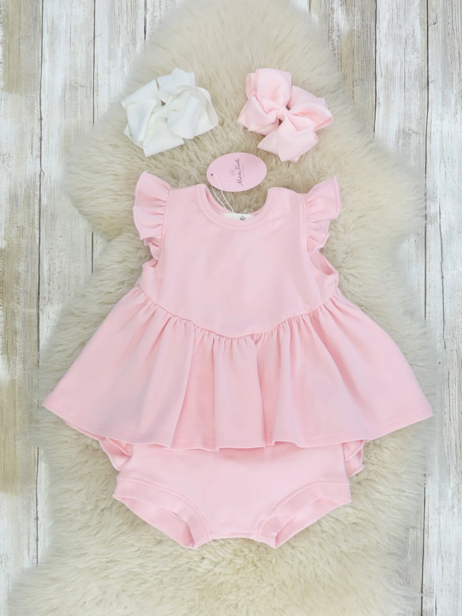 Cotton Hi-Lo Ruffle Top - Icy Pink - Image 4