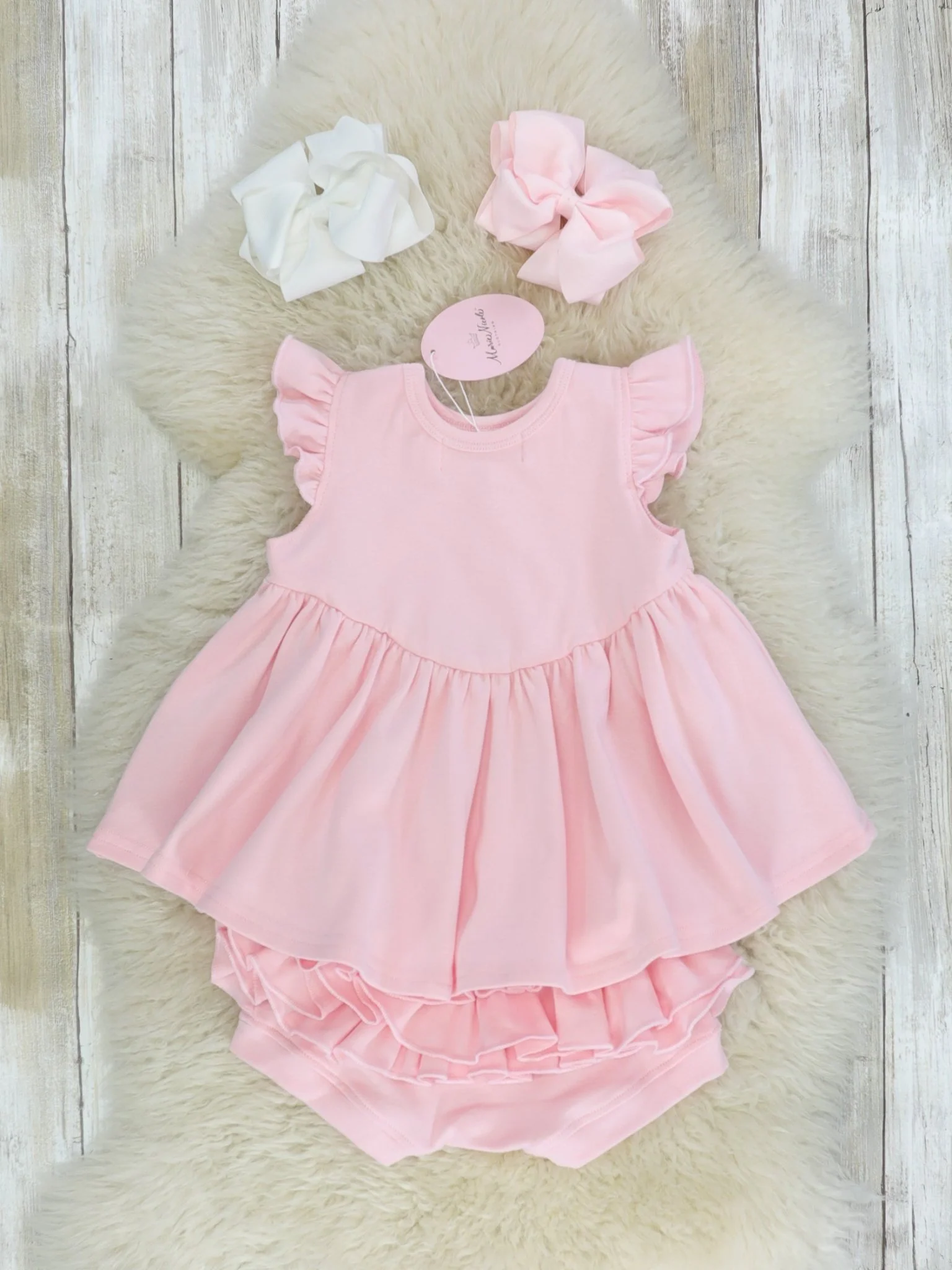 Cotton Hi-Lo Ruffle Top - Icy Pink - Image 5